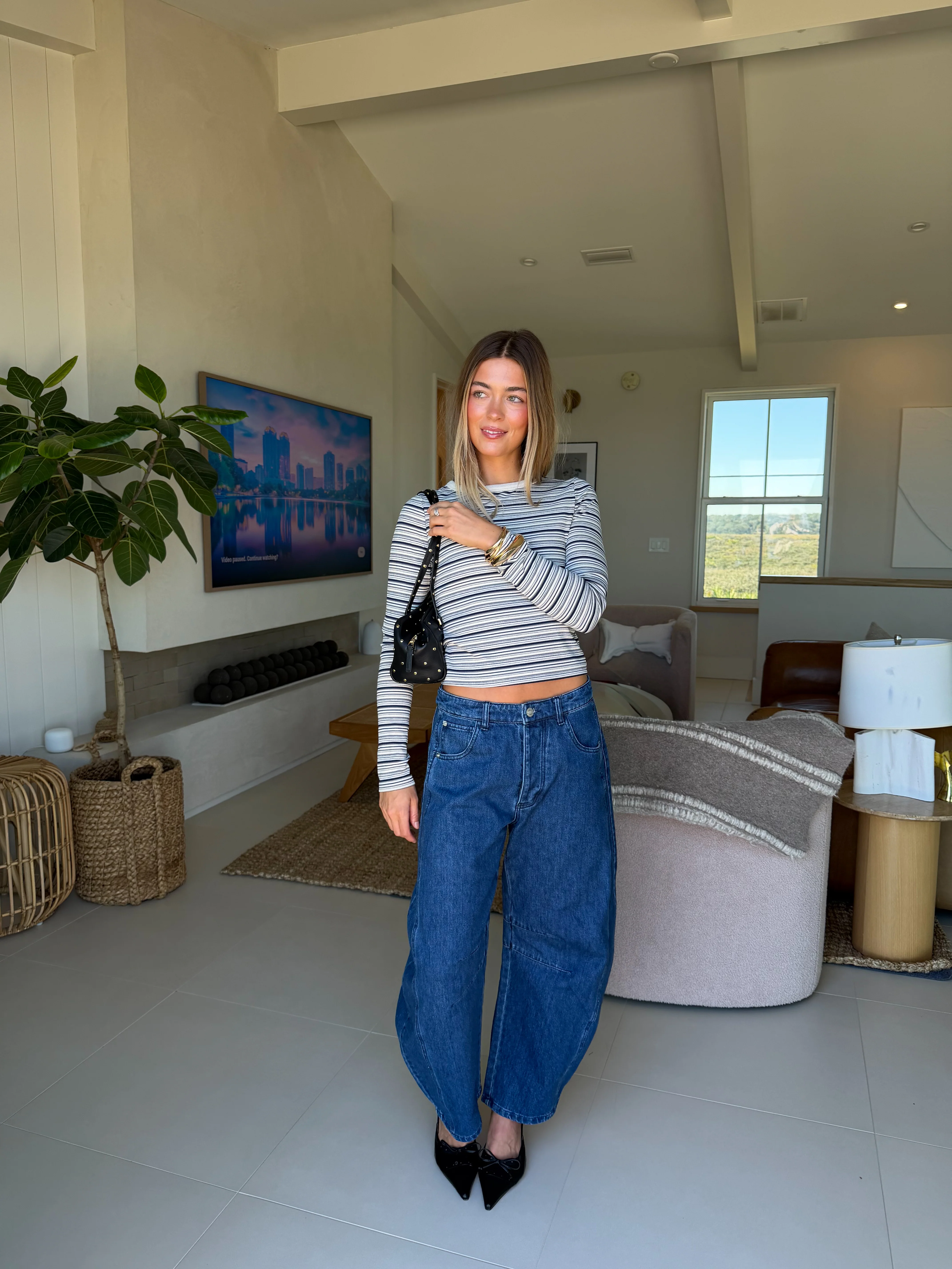 Ava Striped Long Sleeve - Grey Multi - Image 4