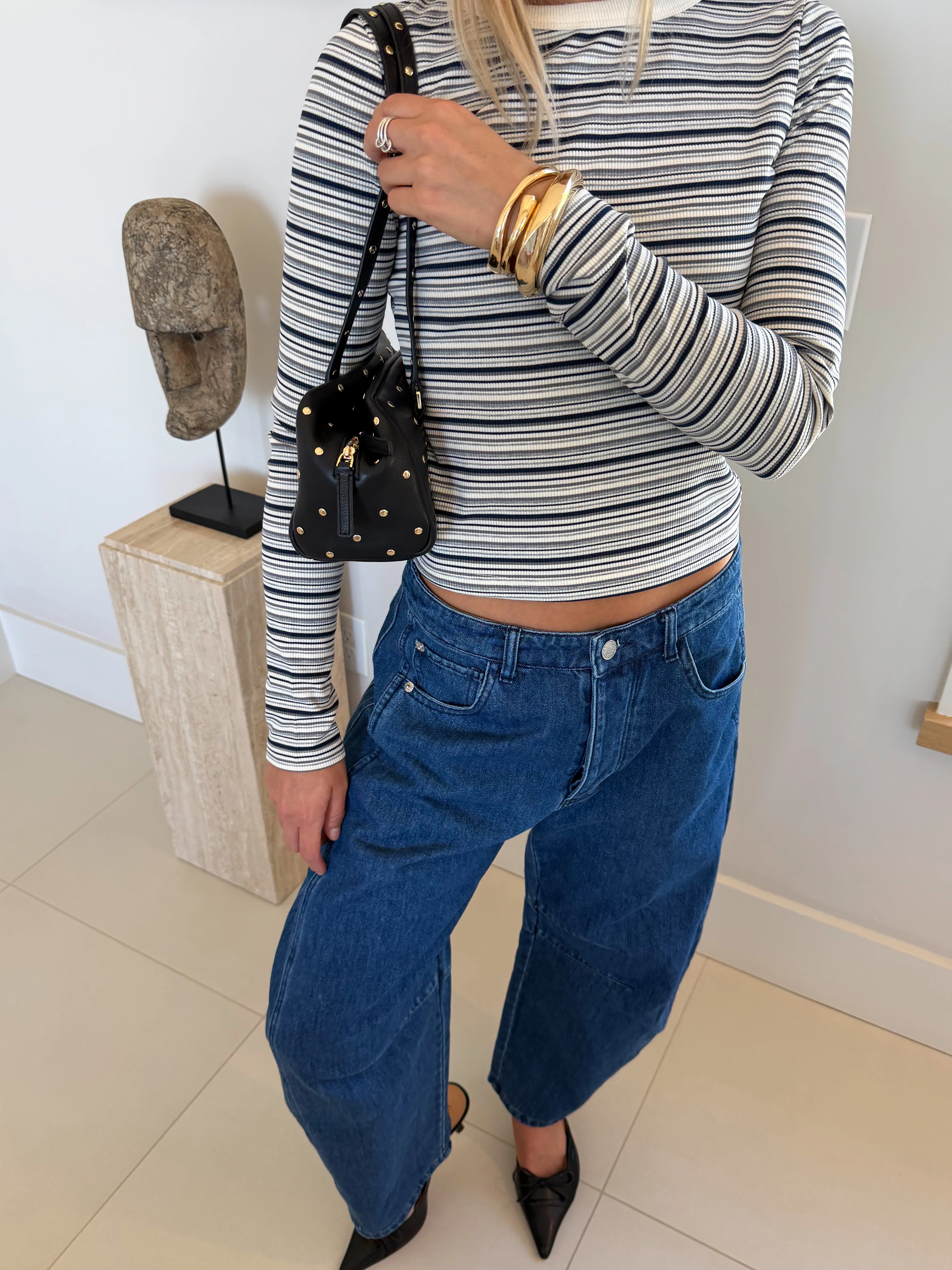 Ava Striped Long Sleeve - Grey Multi - Image 5