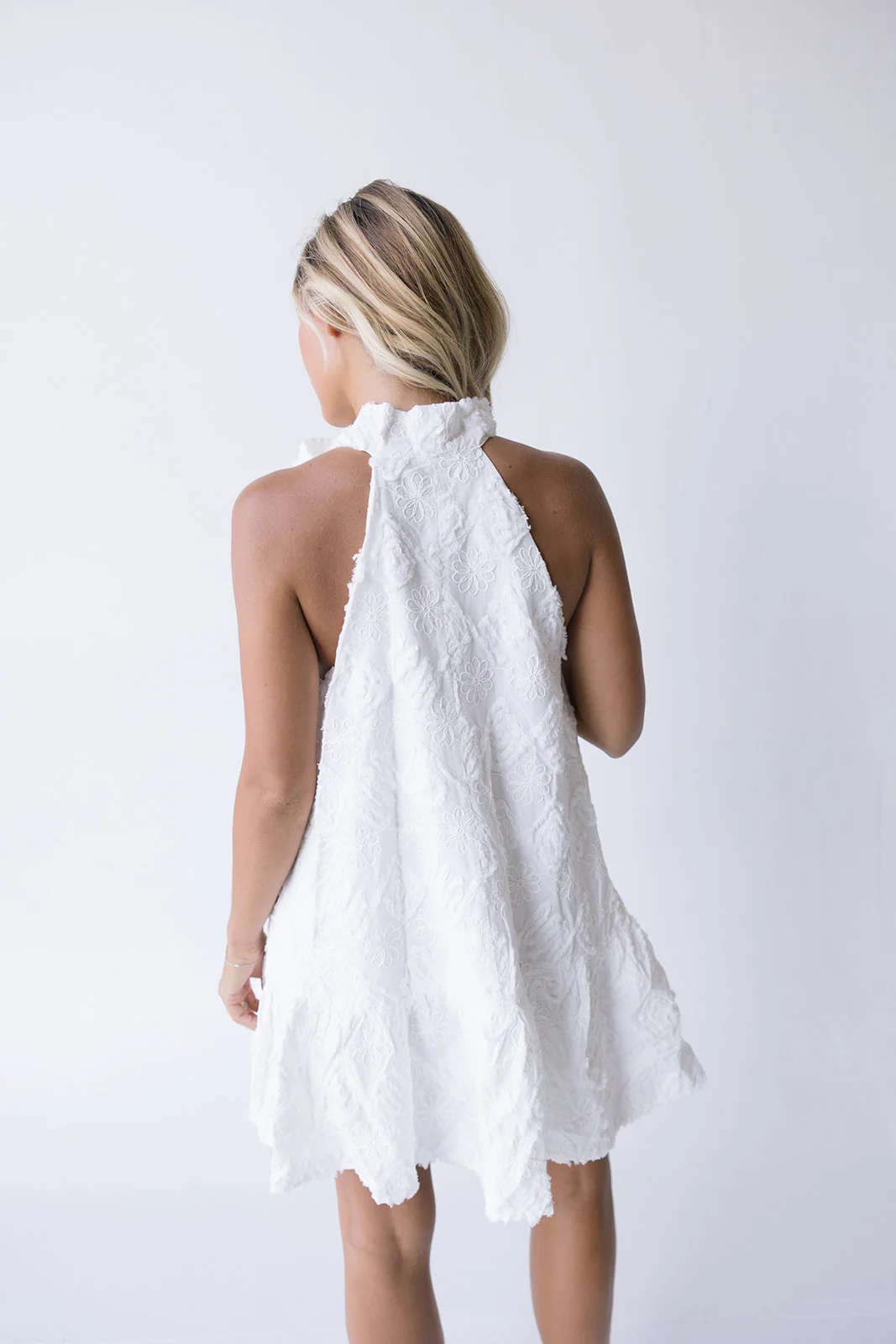 Dixie Halter Neck Mini Dress - Off White - Image 3