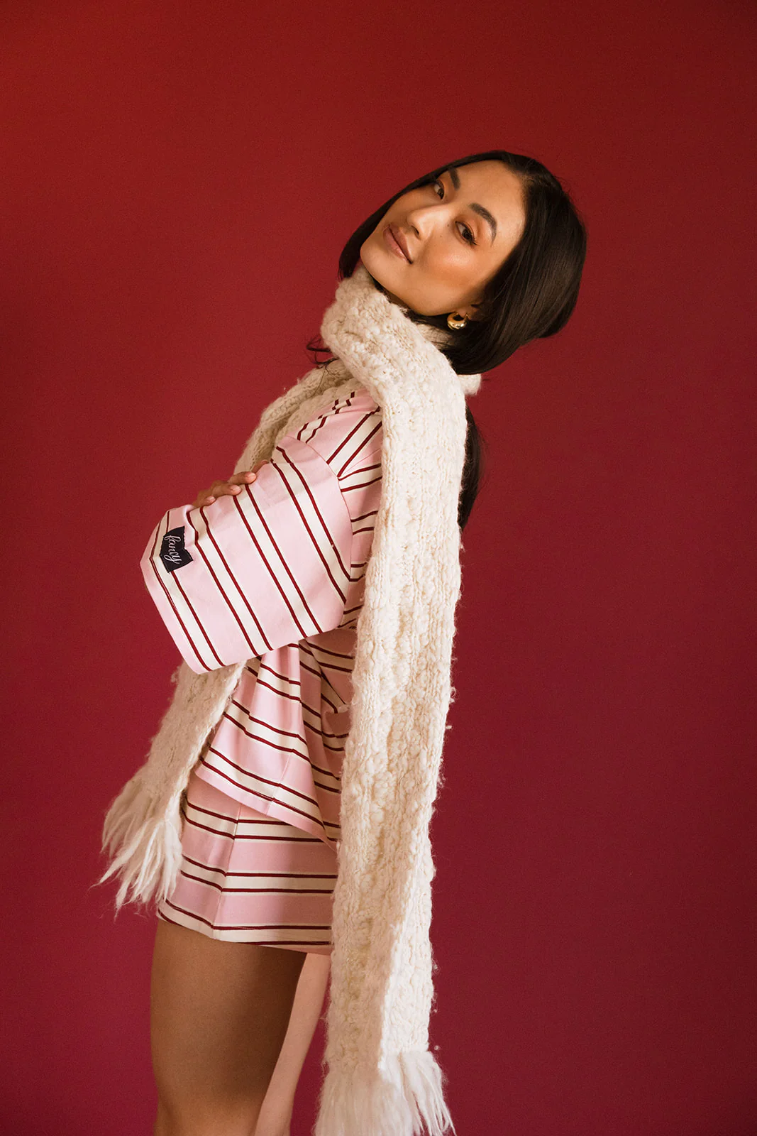 Fancy Button Shorts - Candy Cane Stripes - Image 4