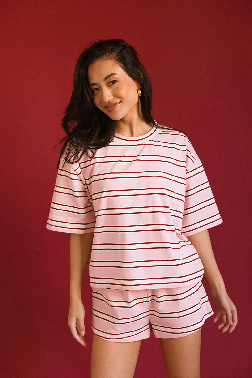 Fancy Button Shorts - Candy Cane Stripes - Image 5