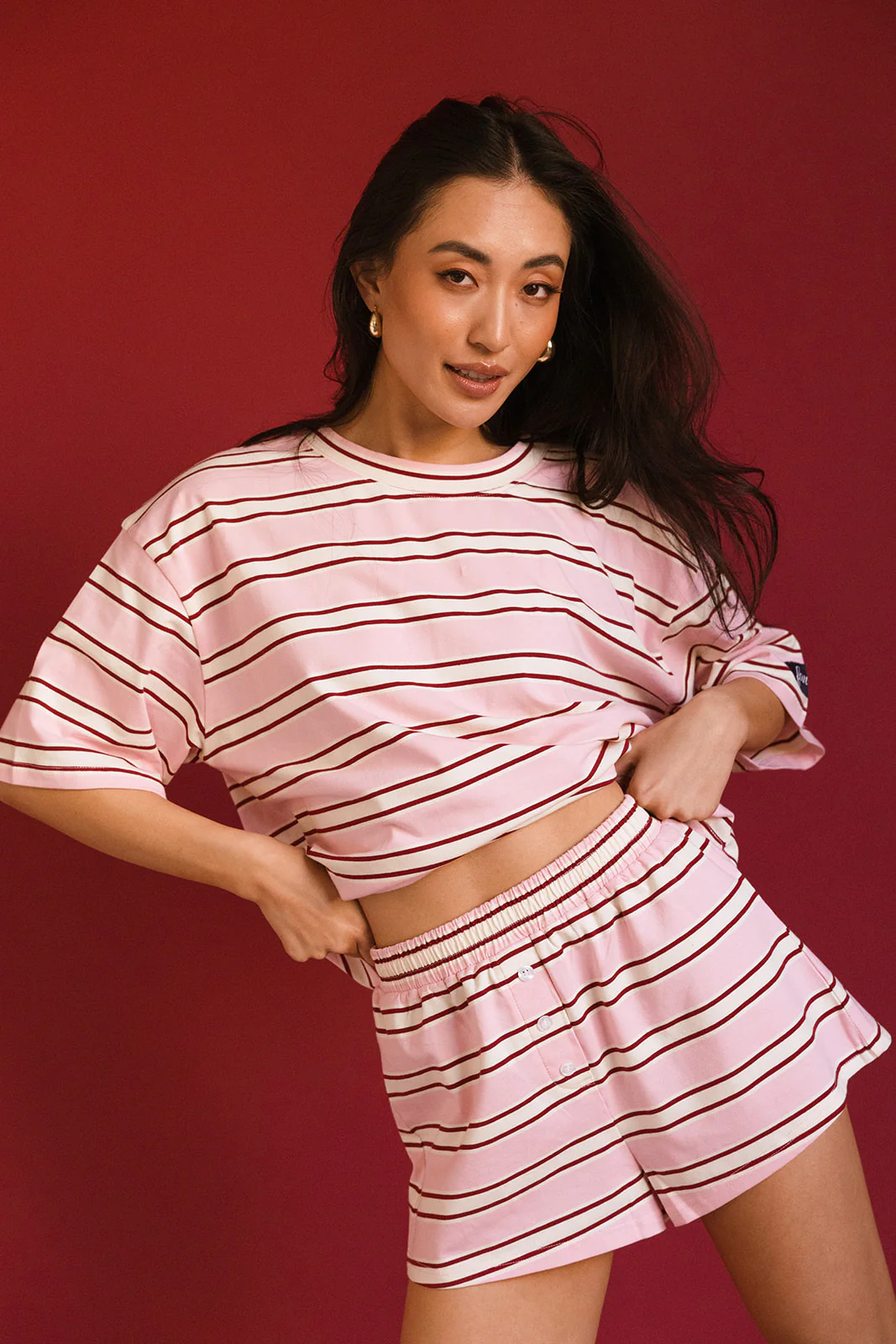 Fancy Button Shorts - Candy Cane Stripes - Image 9