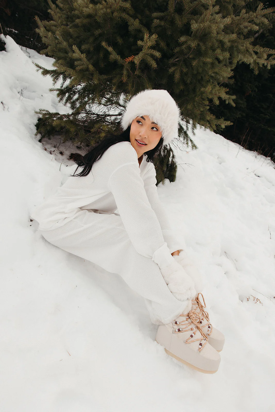 Fancy Buttoned Waffle Long Sleeve - Snow White - Image 11