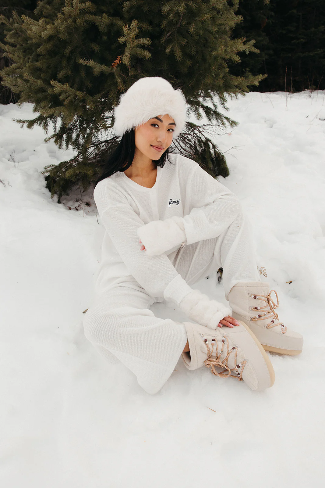 Fancy Buttoned Waffle Long Sleeve - Snow White - Image 23