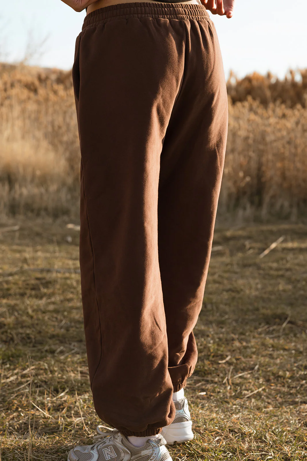 Fancy Fleece Cuffed Leg Sweatpants - Desert Sand Brown - Image 5