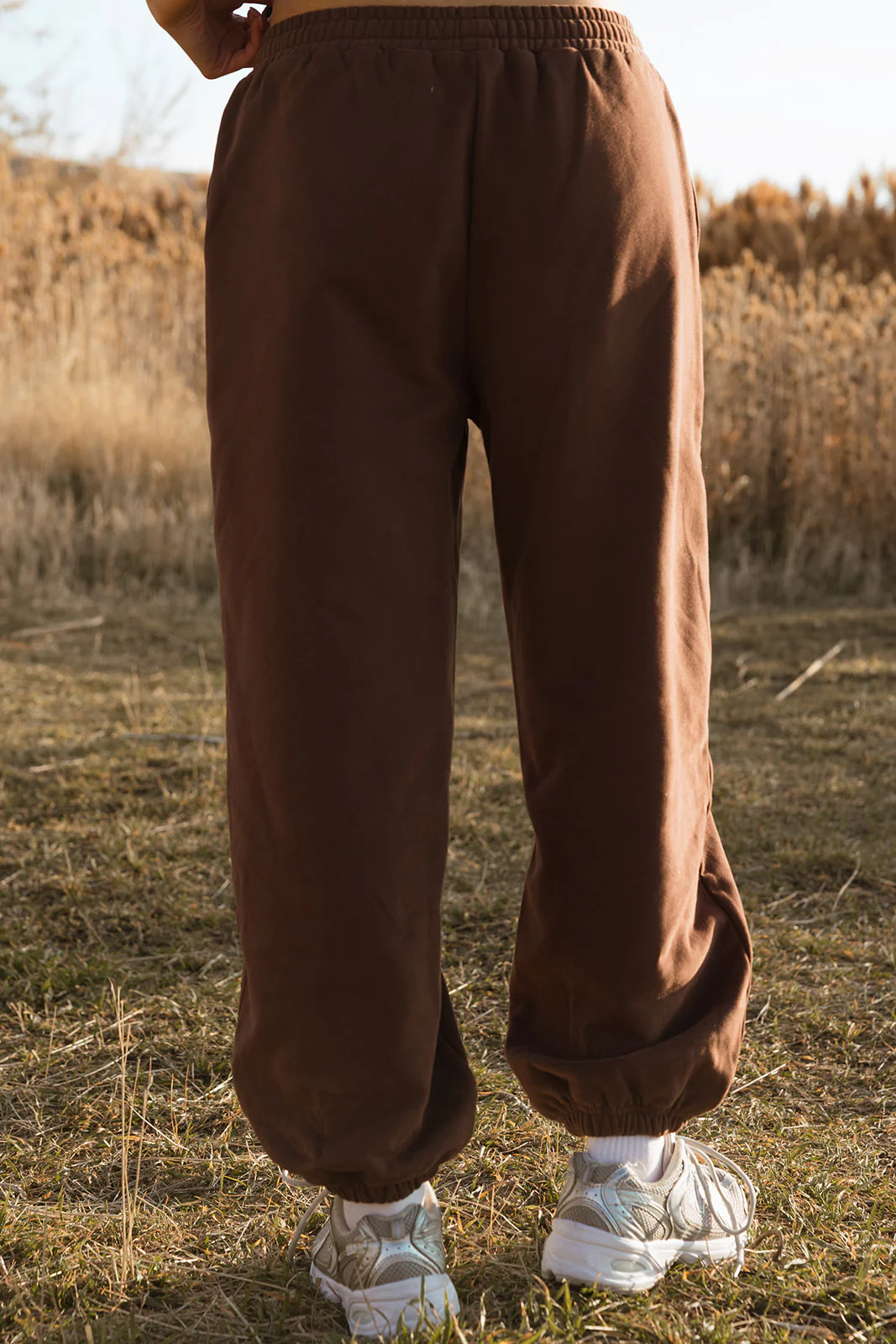 Fancy Fleece Cuffed Leg Sweatpants - Desert Sand Brown - Image 6