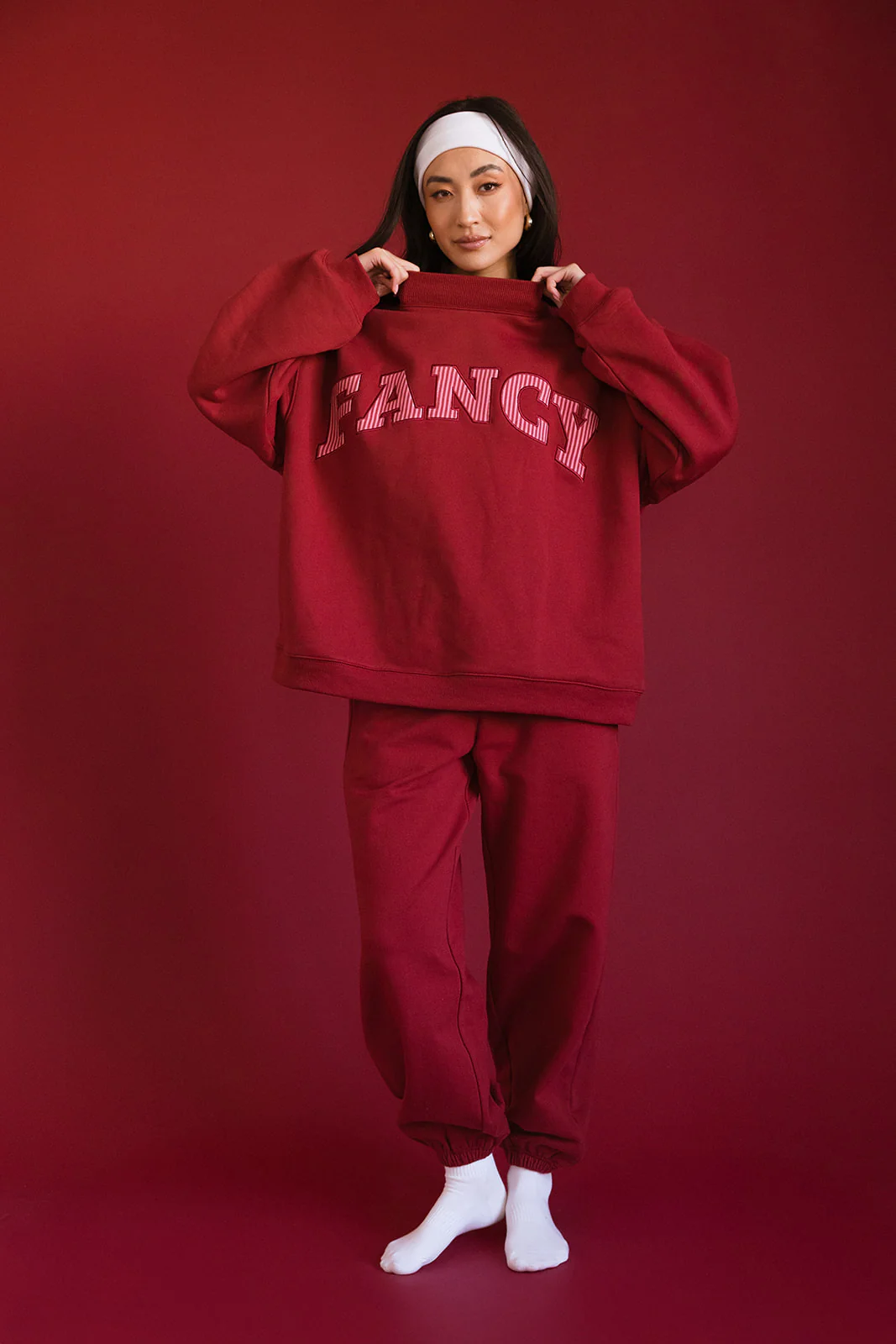 Fancy Fleece Cuffed Leg Sweatpants - Peppermint - Image 10