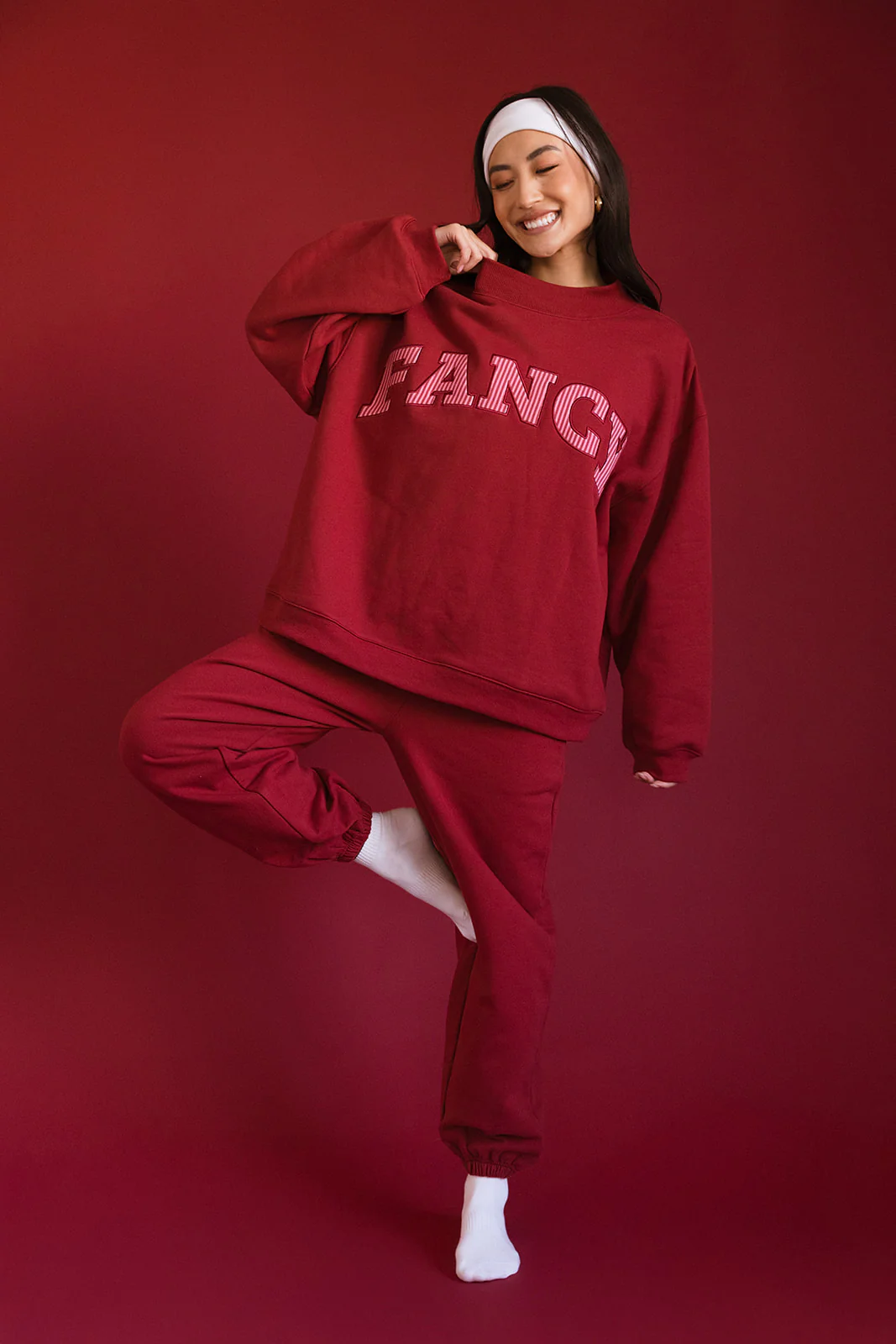 Fancy Fleece Cuffed Leg Sweatpants - Peppermint - Image 11