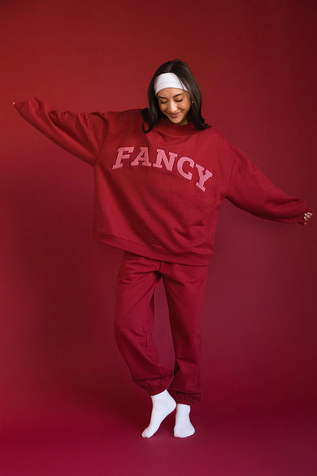 Fancy Fleece Cuffed Leg Sweatpants - Peppermint - Image 12