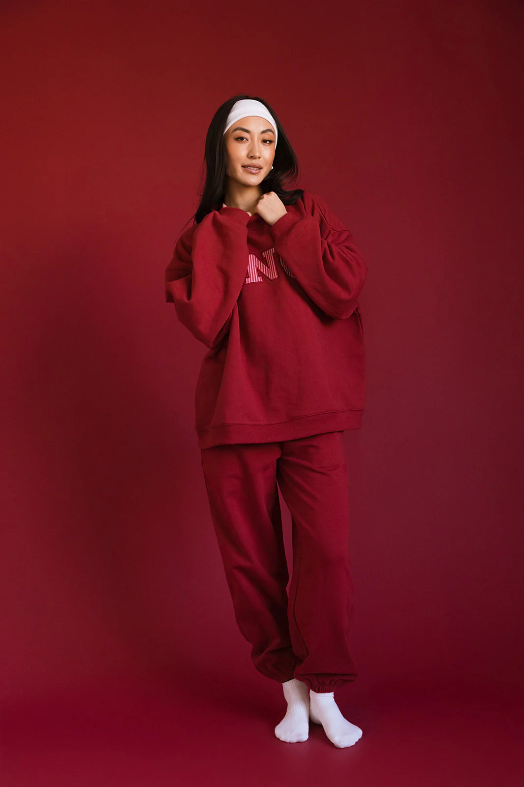 Fancy Fleece Cuffed Leg Sweatpants - Peppermint - Image 13