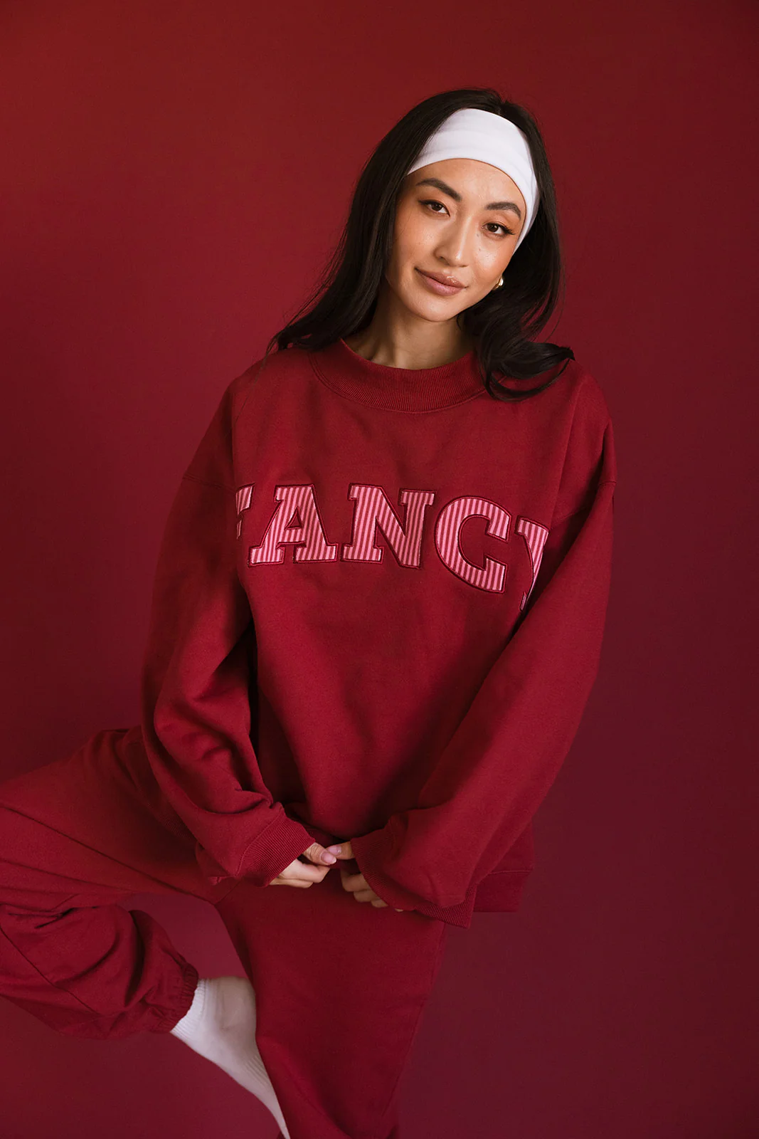 Fancy Fleece Cuffed Leg Sweatpants - Peppermint - Image 16