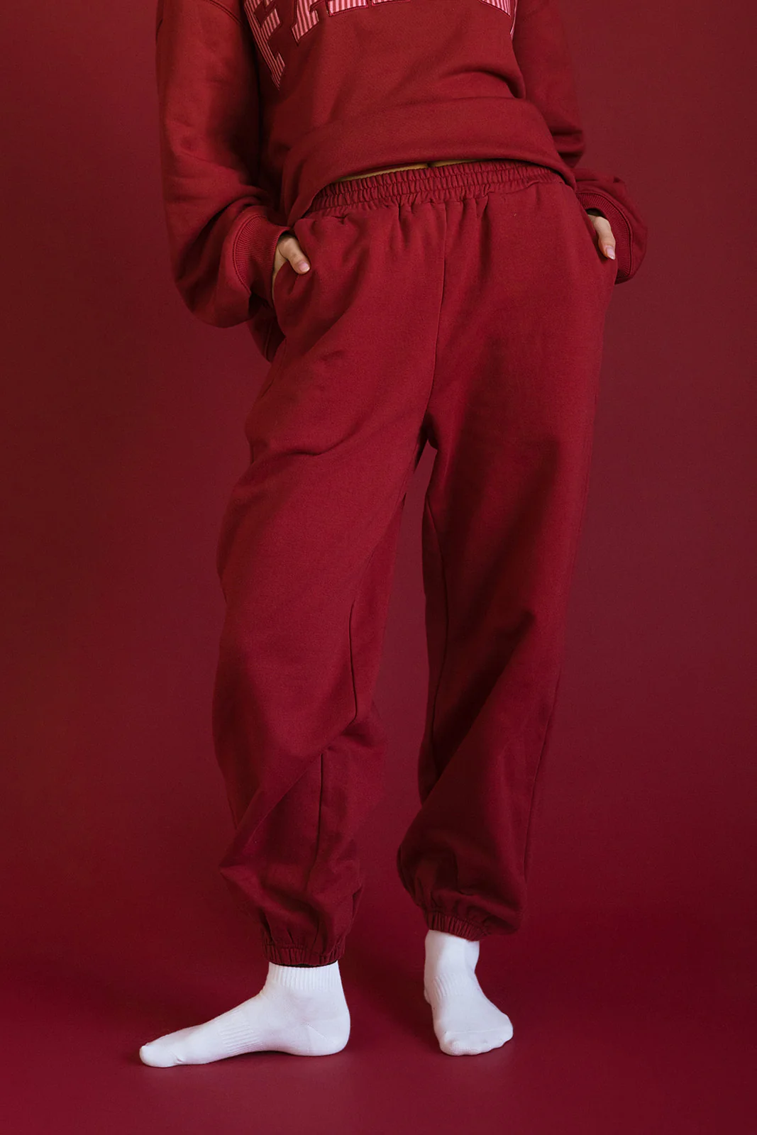 Fancy Fleece Cuffed Leg Sweatpants - Peppermint - Image 4