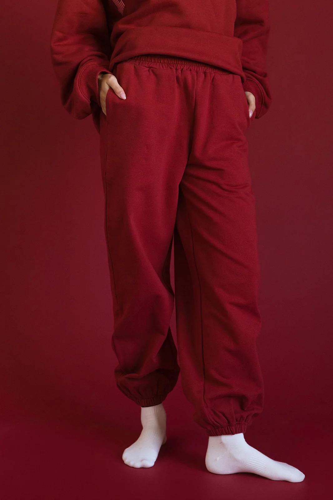 Fancy Fleece Cuffed Leg Sweatpants - Peppermint - Image 5
