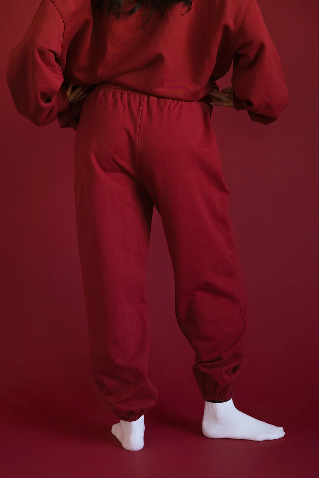 Fancy Fleece Cuffed Leg Sweatpants - Peppermint - Image 7