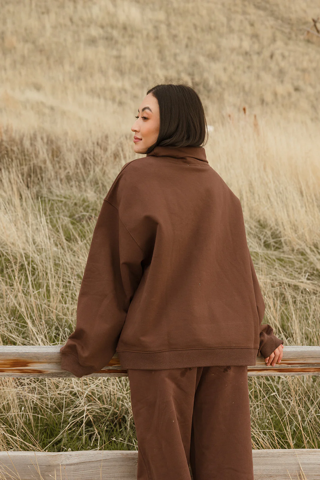 Fancy Fleece Wide Leg Sweatpants - Desert Sand Brown - Image 13