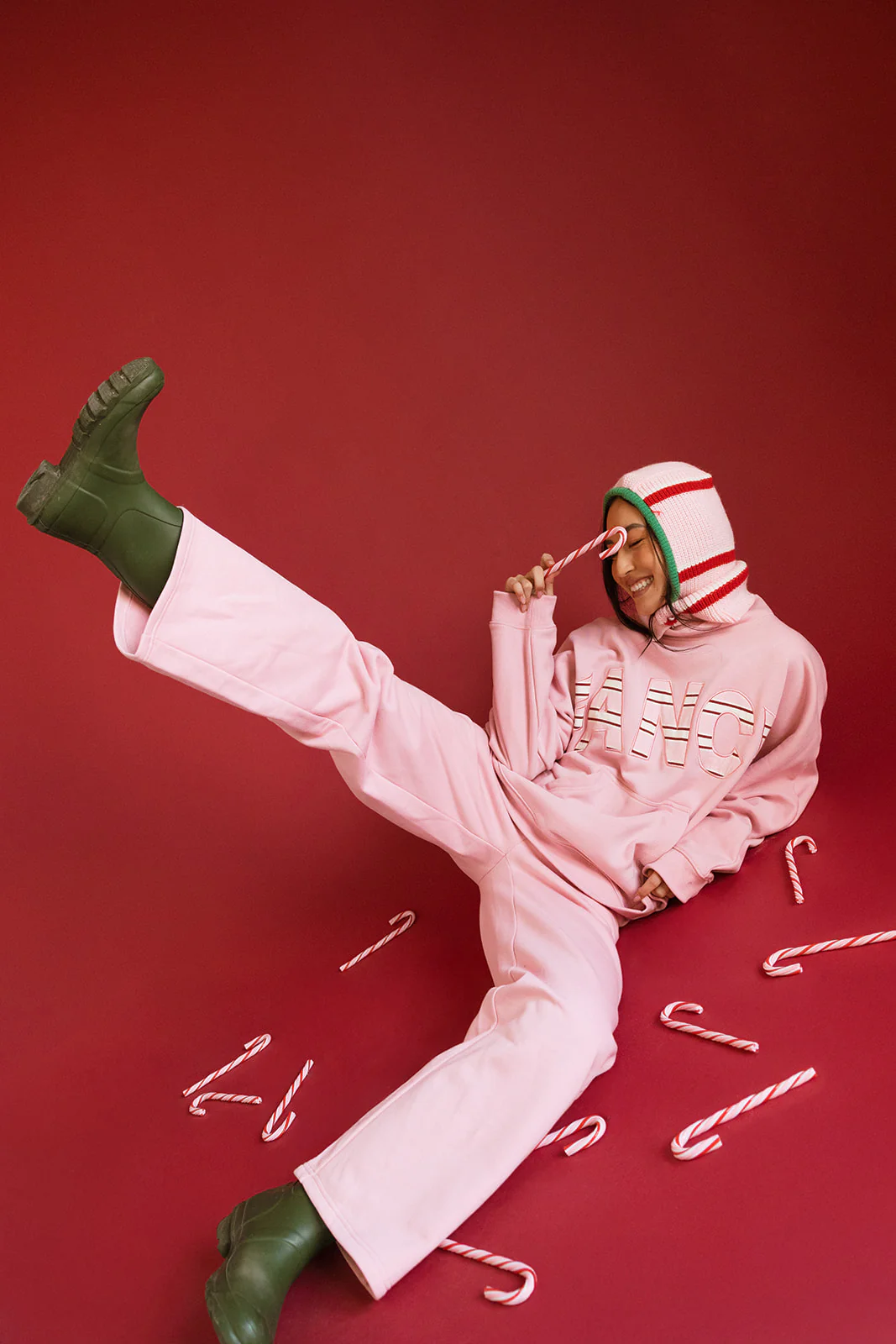 Fancy Fleece Wide Leg Sweatpants - Gumdrop - Image 13