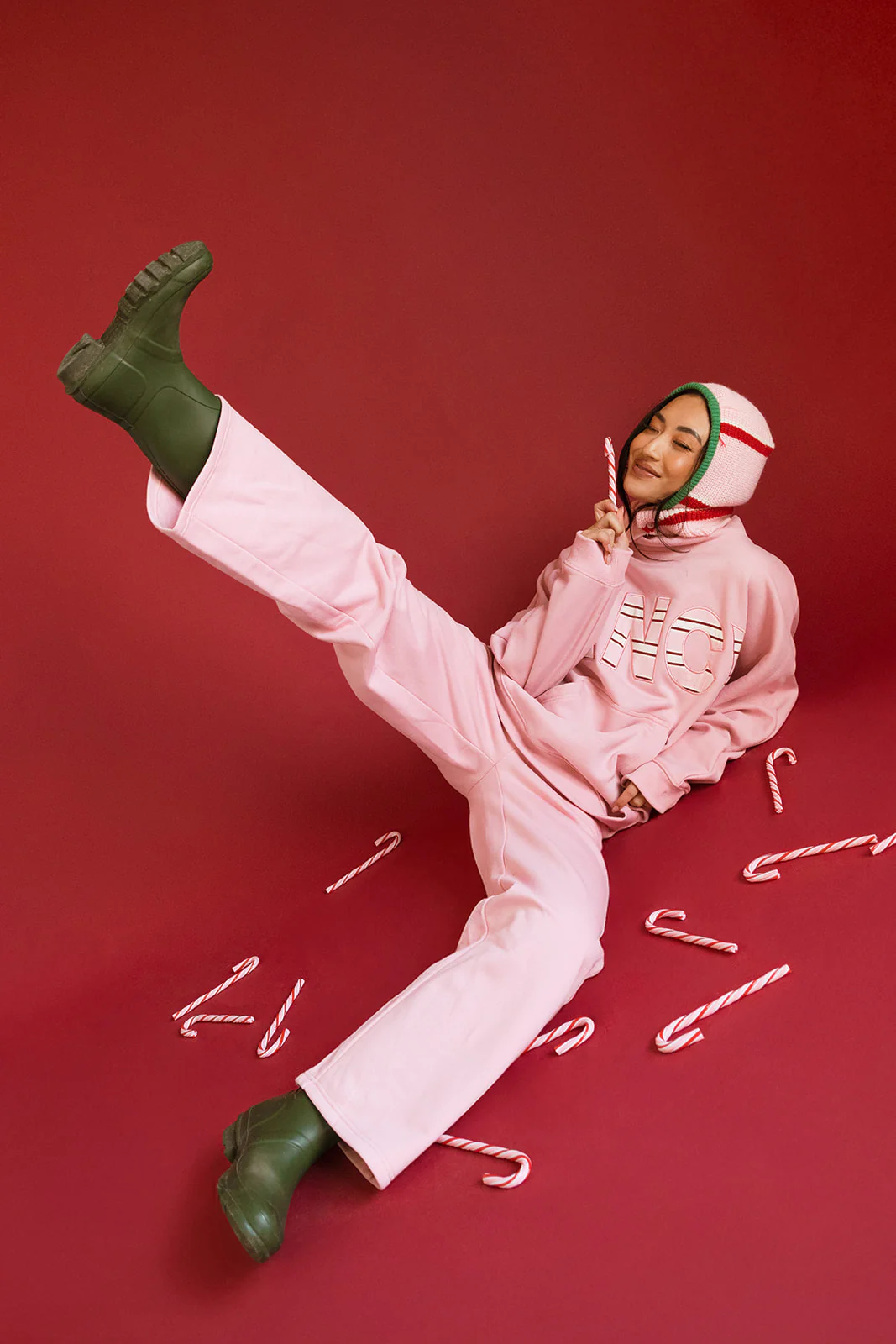 Fancy Fleece Wide Leg Sweatpants - Gumdrop - Image 14