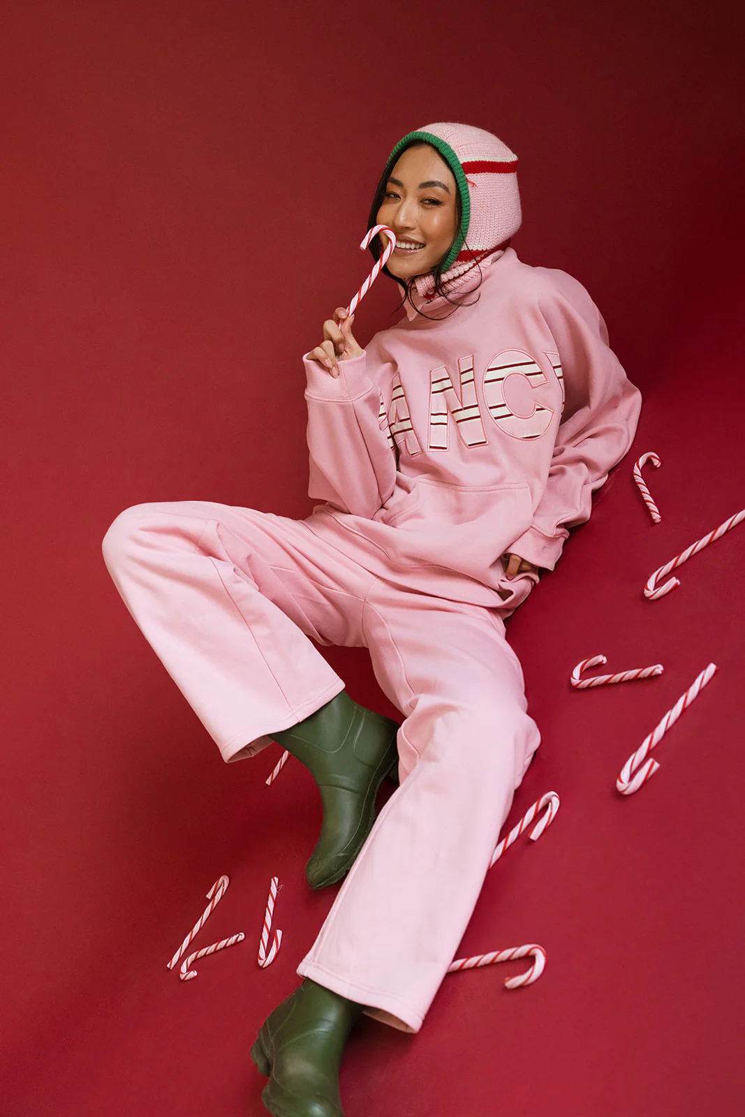 Fancy Fleece Wide Leg Sweatpants - Gumdrop - Image 16