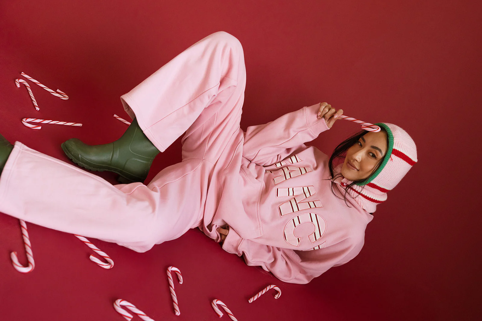 Fancy Fleece Wide Leg Sweatpants - Gumdrop - Image 17