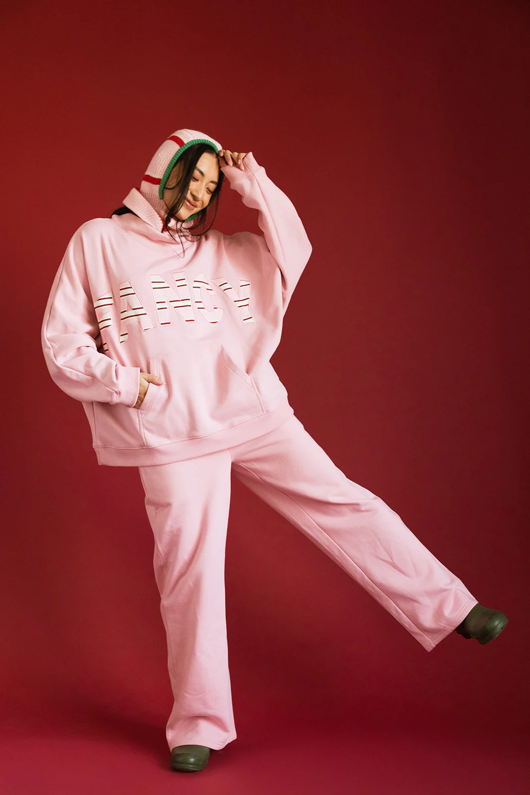 Fancy Fleece Wide Leg Sweatpants - Gumdrop - Image 8