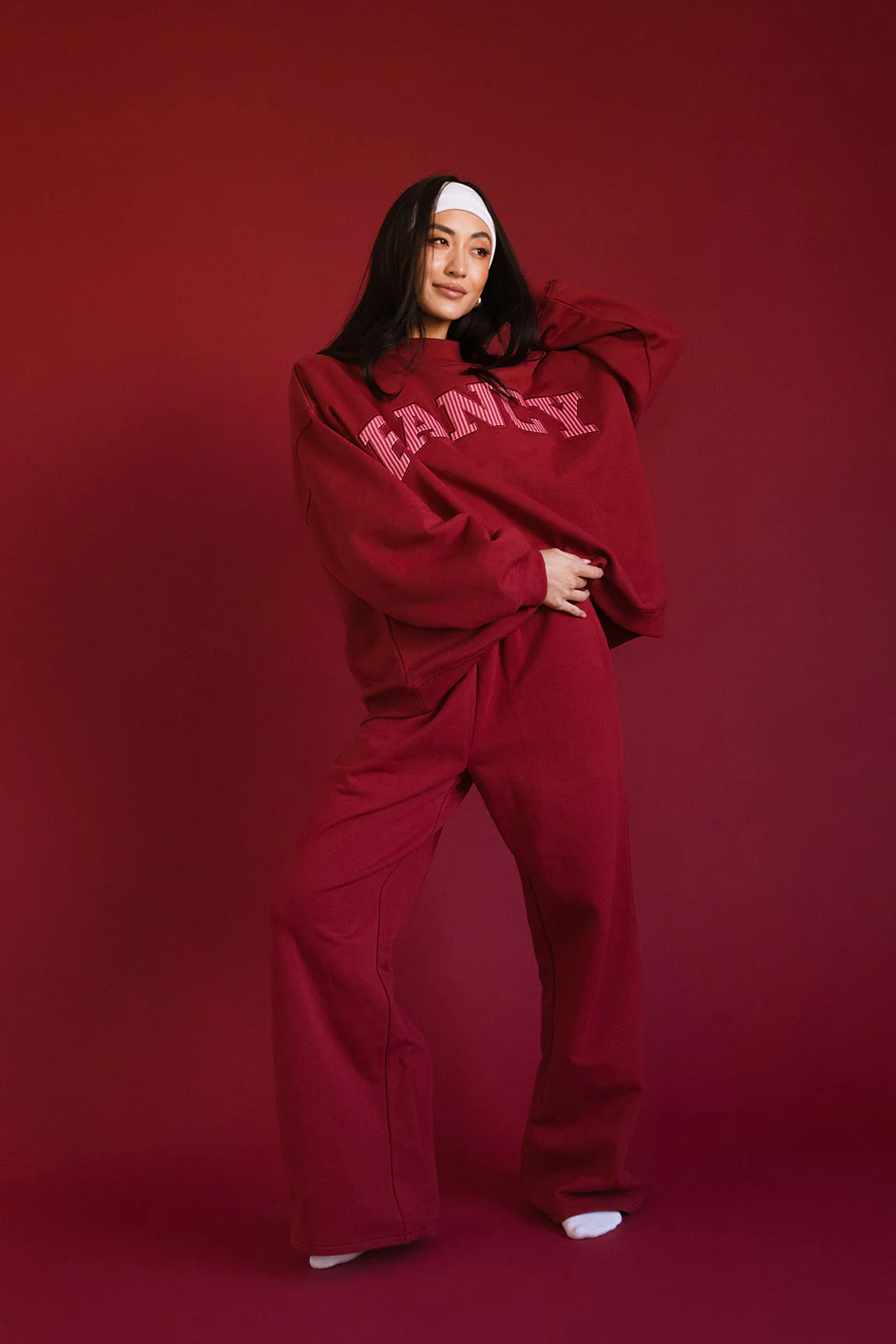 Fancy Fleece Wide Leg Sweatpants - Peppermint - Image 10