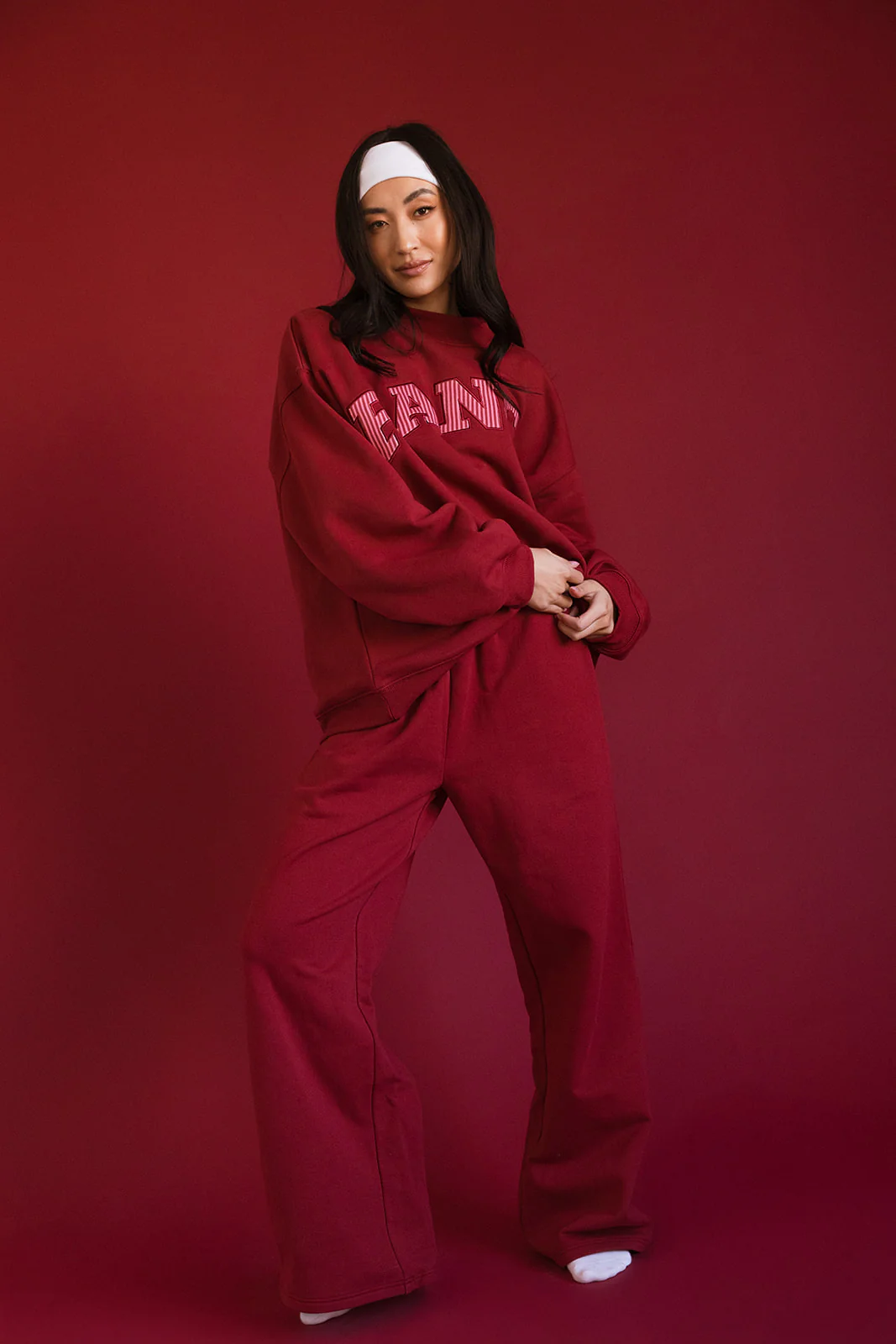 Fancy Fleece Wide Leg Sweatpants - Peppermint - Image 11