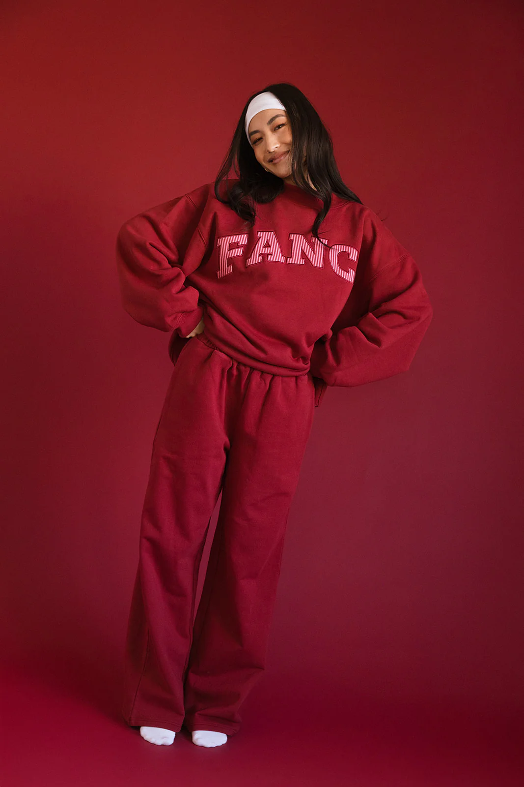Fancy Fleece Wide Leg Sweatpants - Peppermint - Image 12