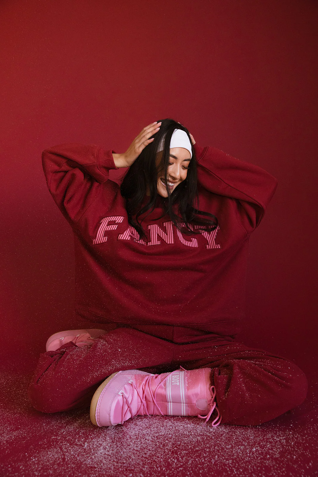 Fancy Fleece Wide Leg Sweatpants - Peppermint - Image 16