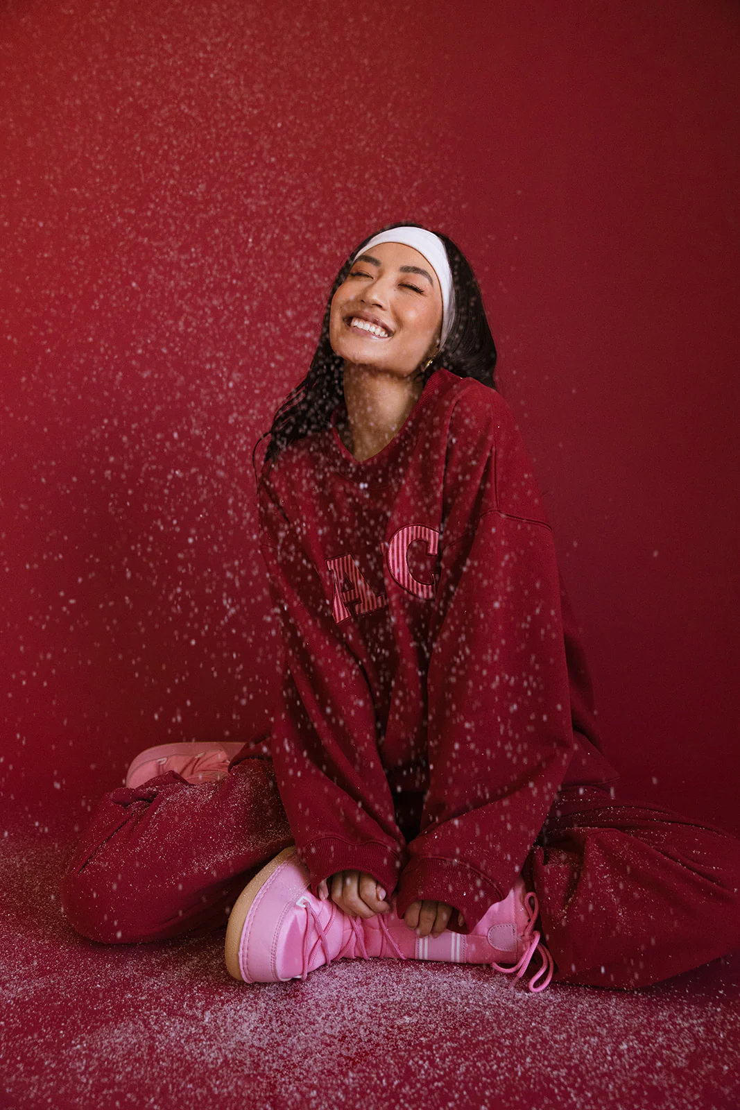 Fancy Fleece Wide Leg Sweatpants - Peppermint - Image 17