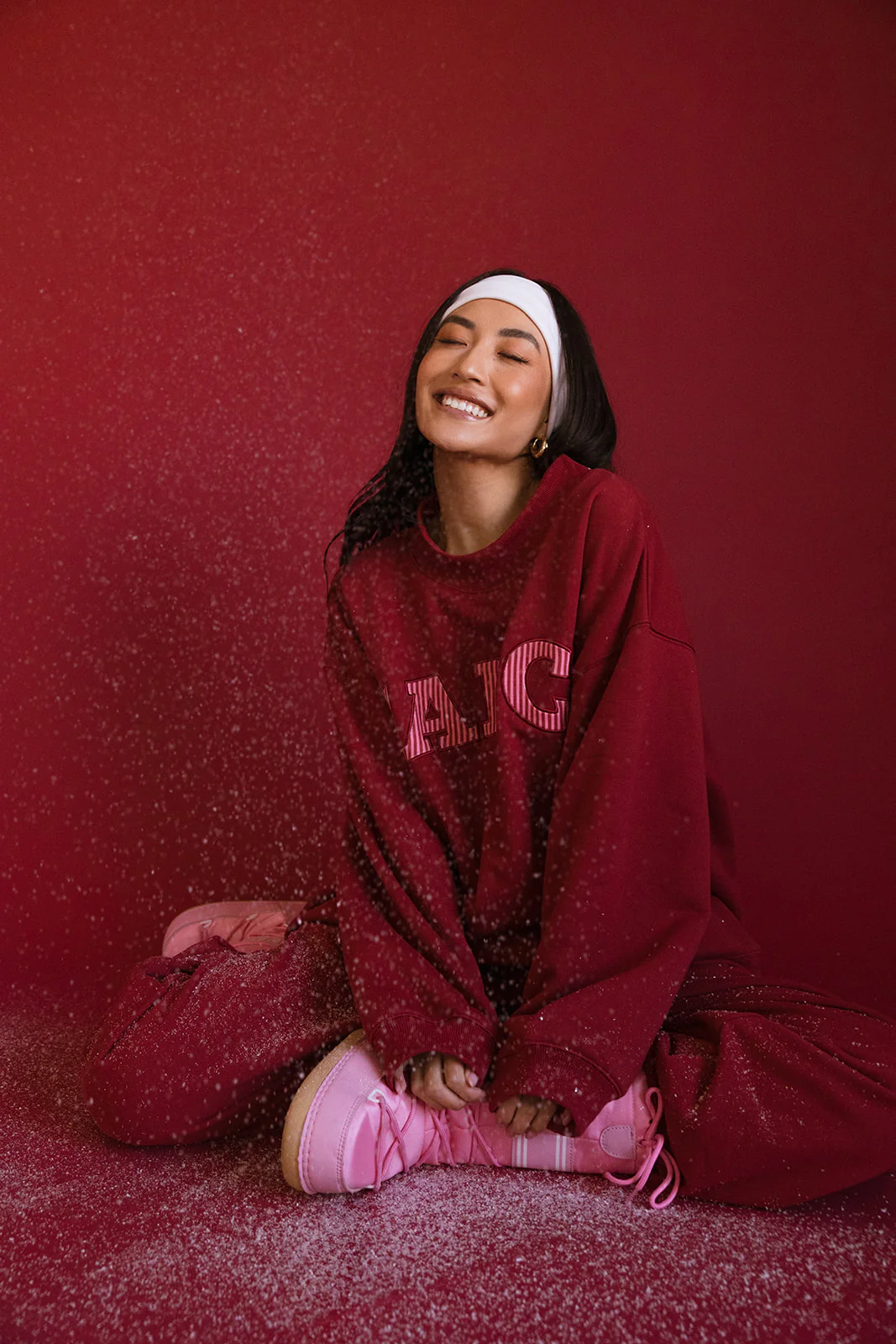 Fancy Fleece Wide Leg Sweatpants - Peppermint - Image 18