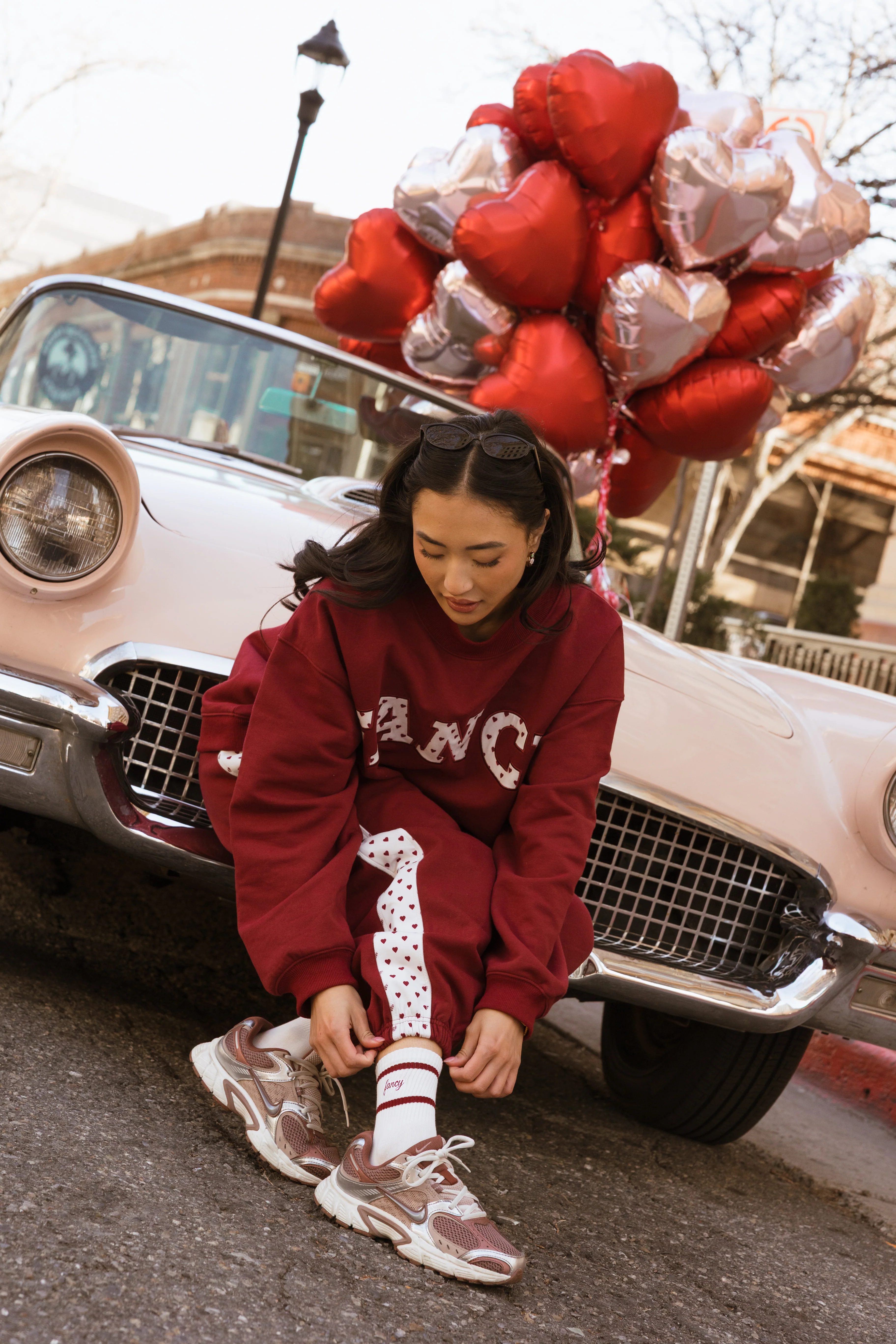 Fancy Flow Stripe Socks - Black Cherry - Image 4