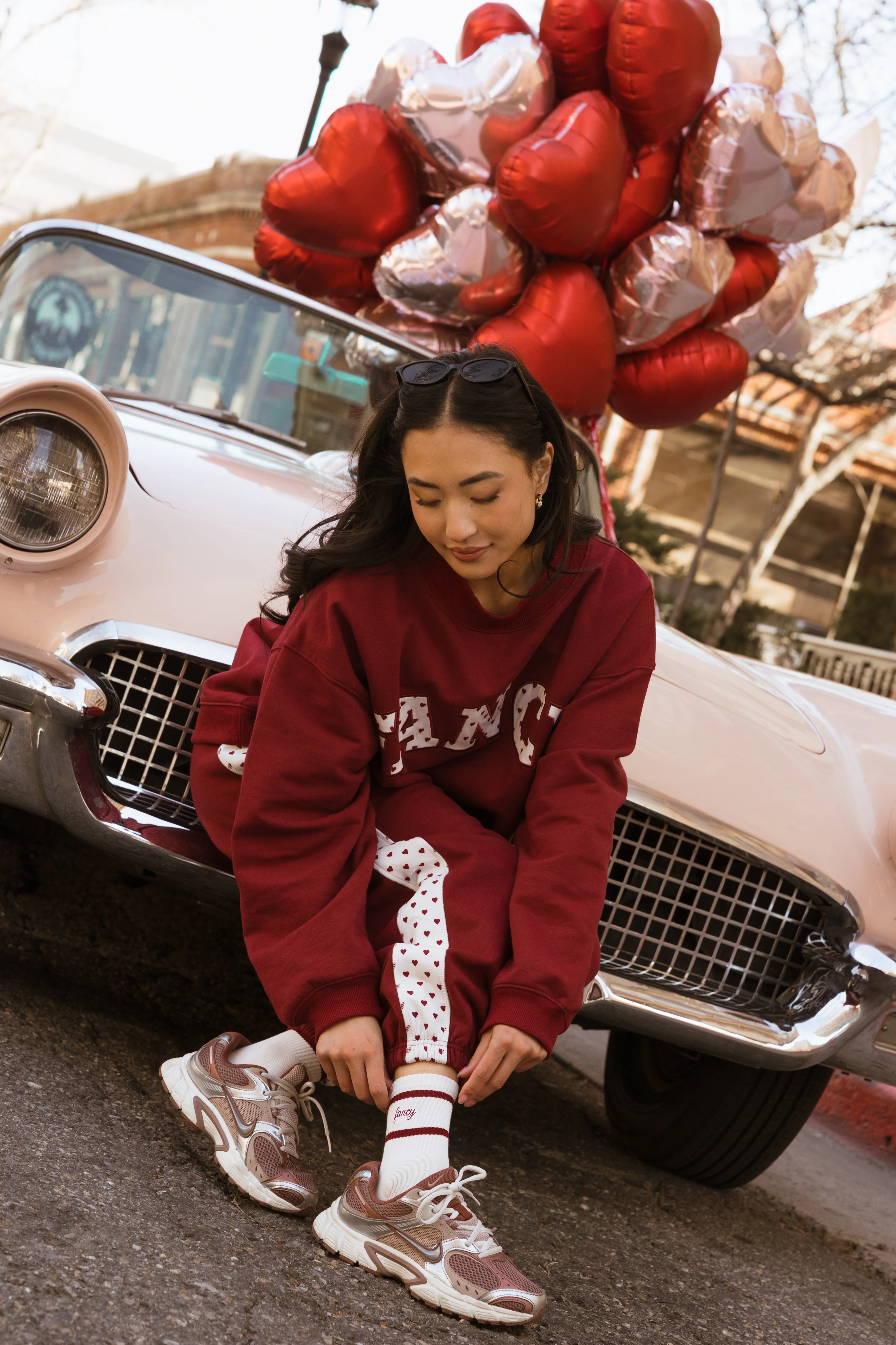 Fancy Flow Stripe Socks - Black Cherry - Image 5