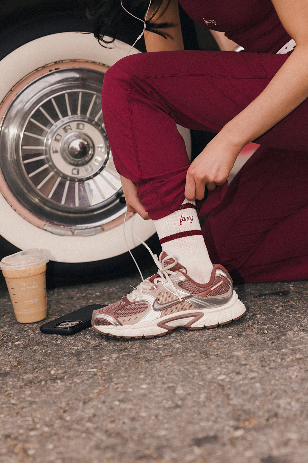 Fancy Flow Stripe Socks - Black Cherry - Image 6