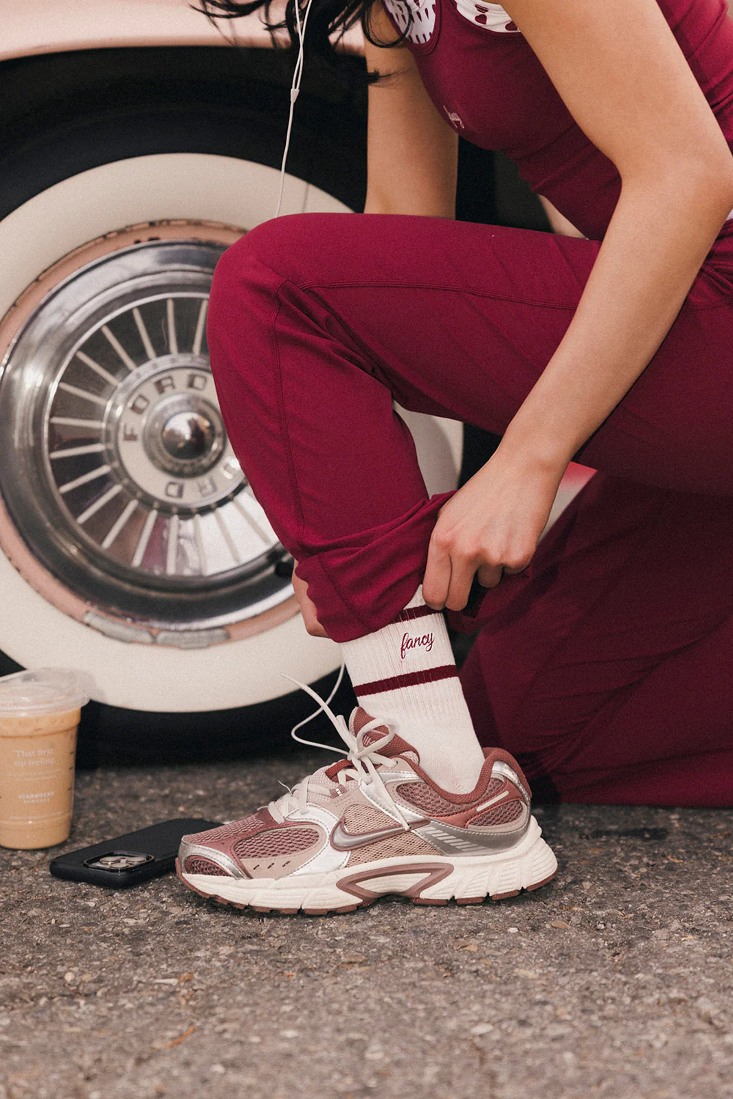 Fancy Flow Stripe Socks - Black Cherry - Image 7