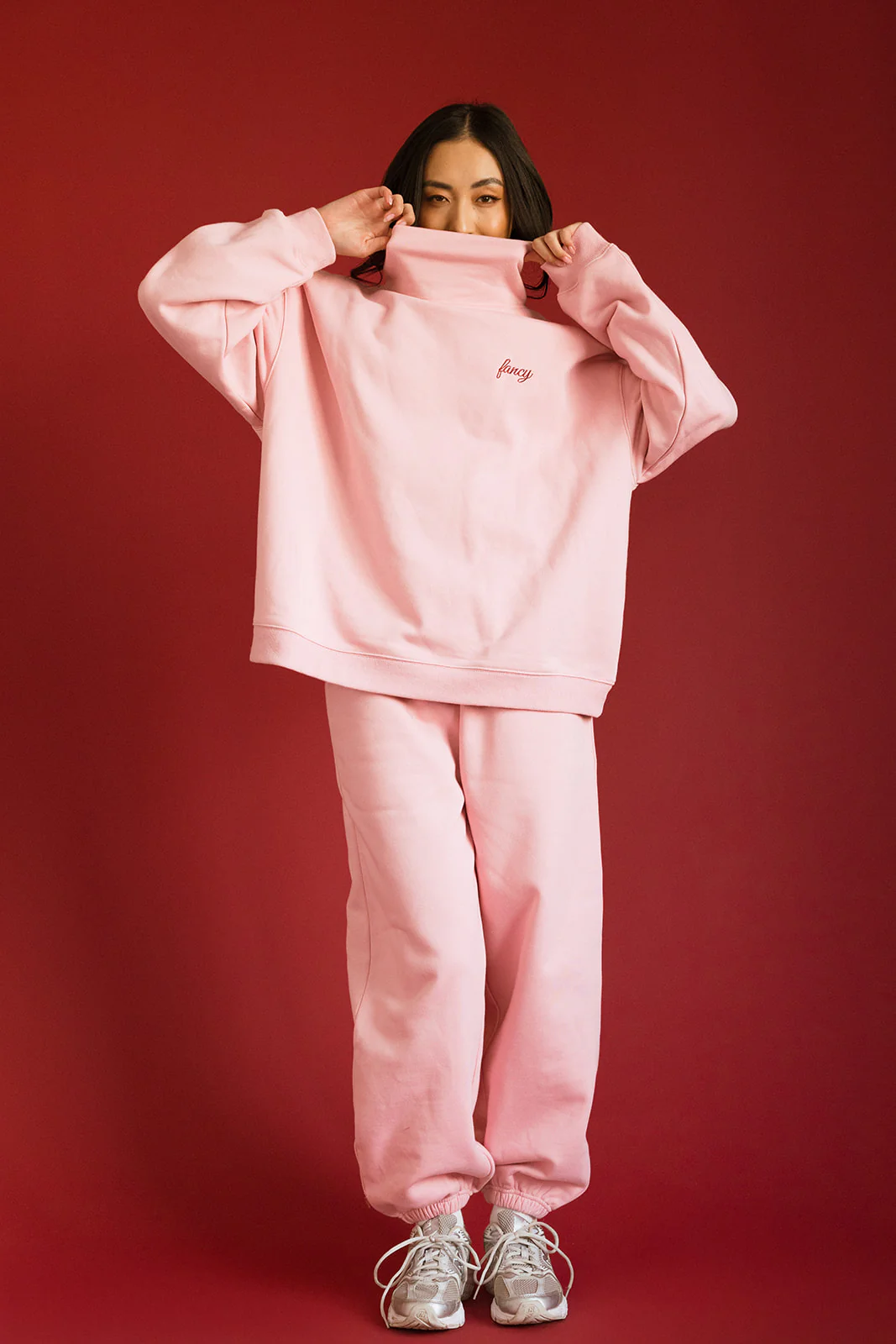 Fancy Oversized Fleece Embroidered Rolled Neck - Gumdrop - Image 14