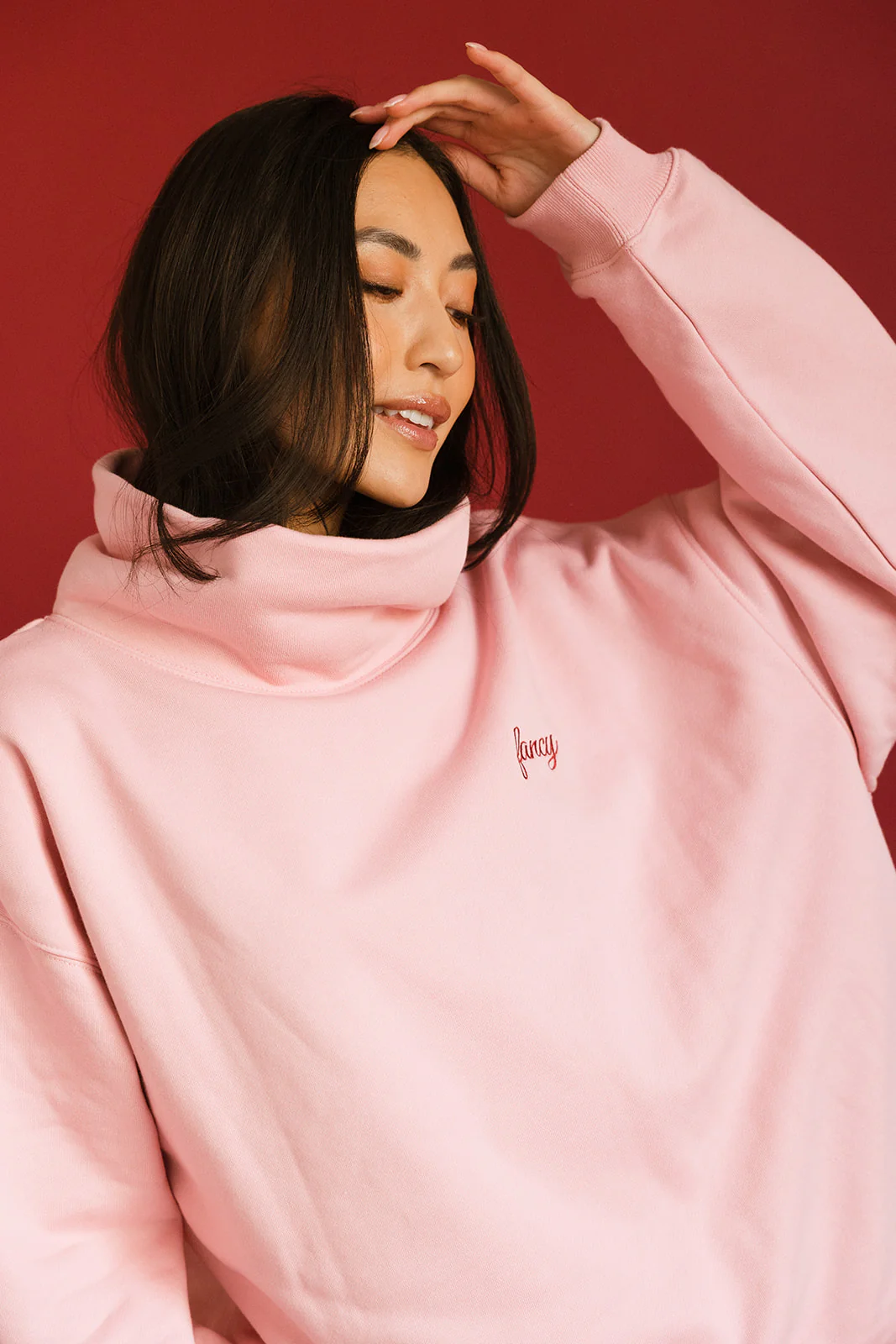 Fancy Oversized Fleece Embroidered Rolled Neck - Gumdrop - Image 15