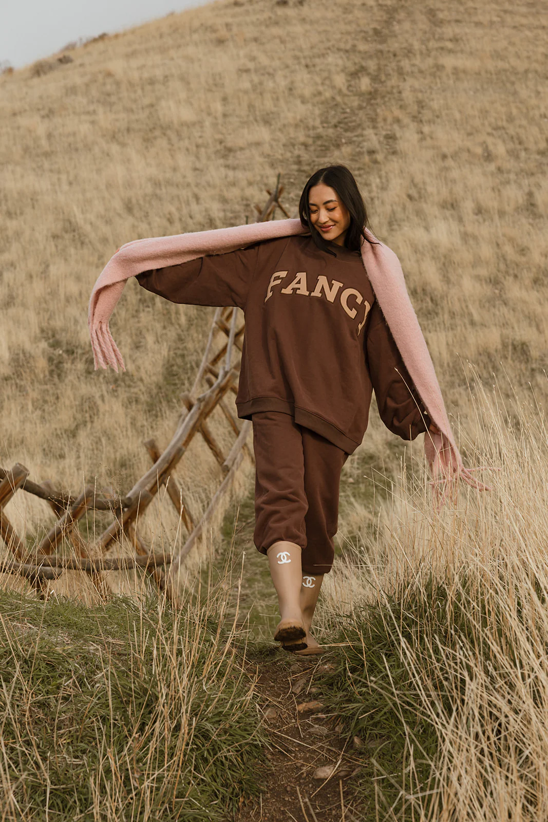 Fancy Oversized Fleece Mockneck - Desert Sand Brown - Image 11