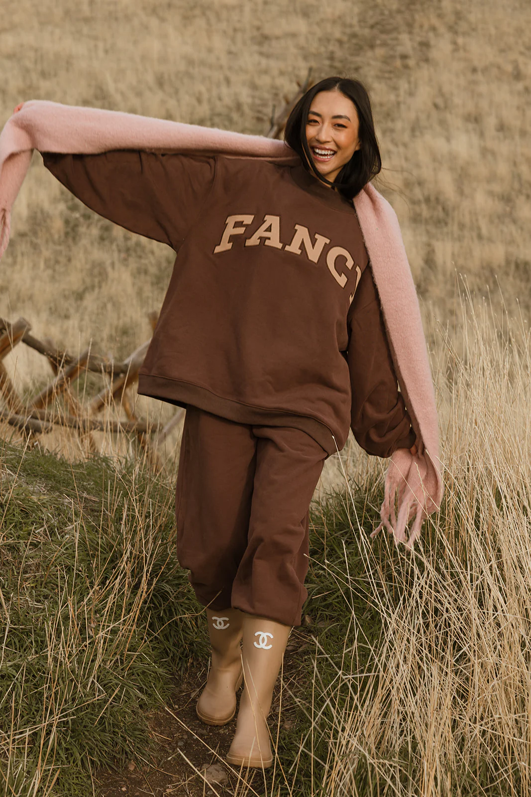 Fancy Oversized Fleece Mockneck - Desert Sand Brown - Image 12