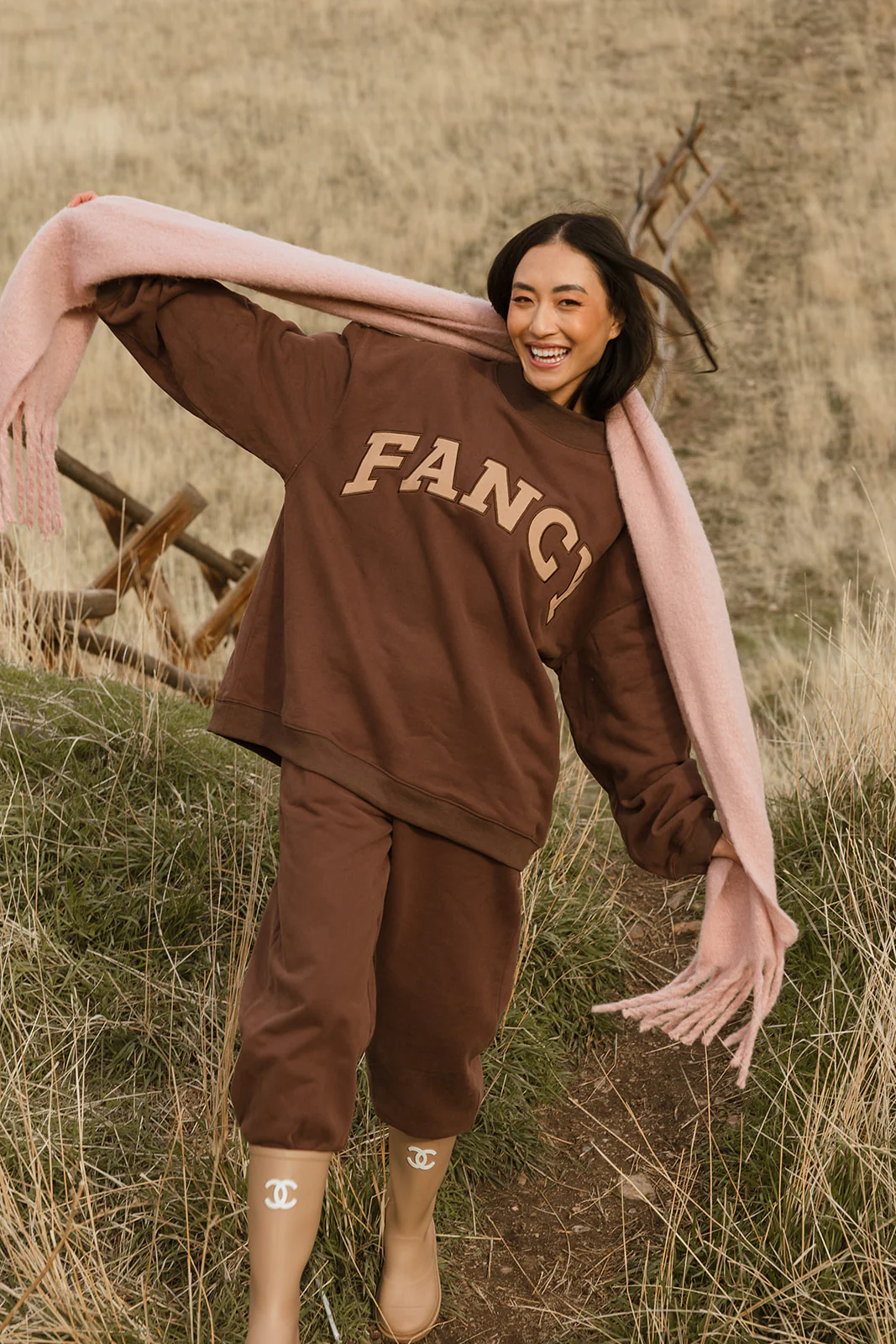 Fancy Oversized Fleece Mockneck - Desert Sand Brown - Image 3