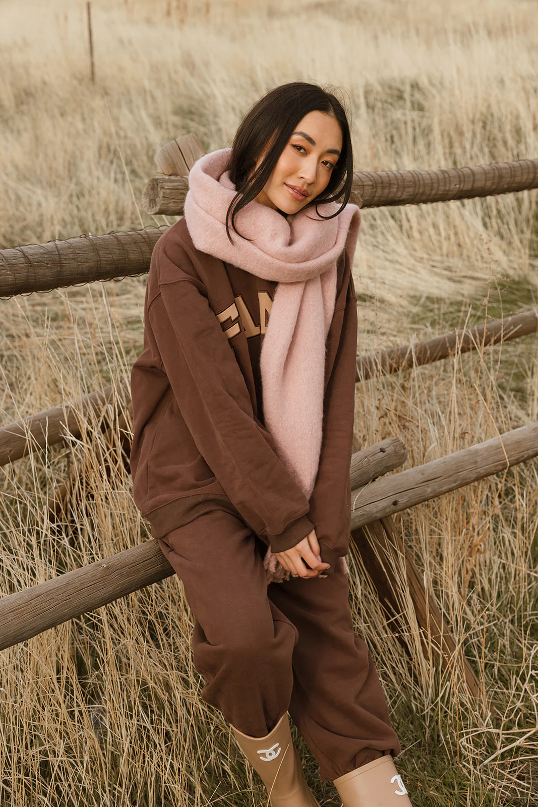Fancy Oversized Fleece Mockneck - Desert Sand Brown - Image 5