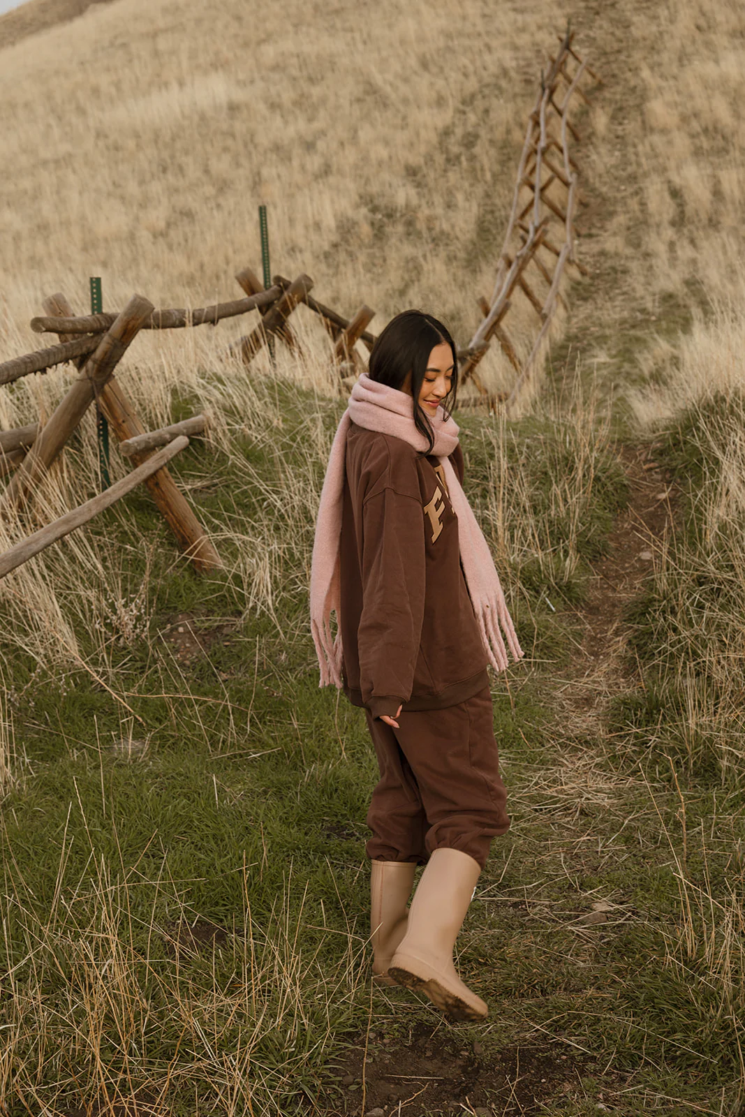 Fancy Oversized Fleece Mockneck - Desert Sand Brown - Image 7