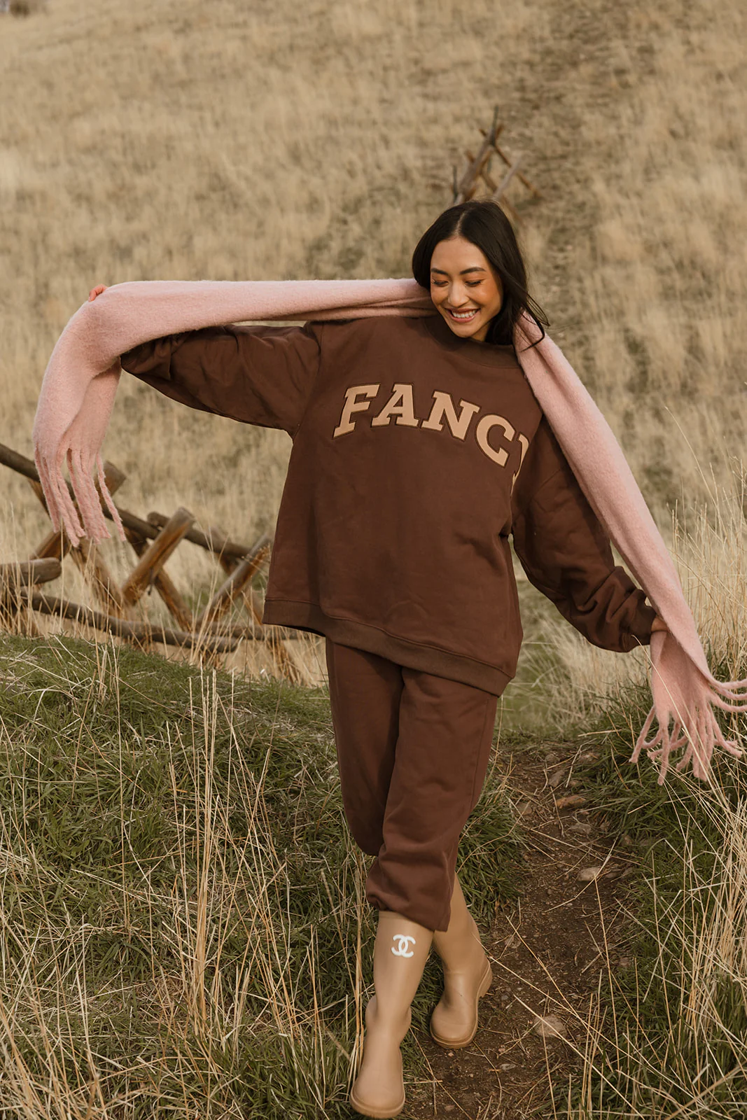 Fancy Oversized Fleece Mockneck - Desert Sand Brown - Image 9