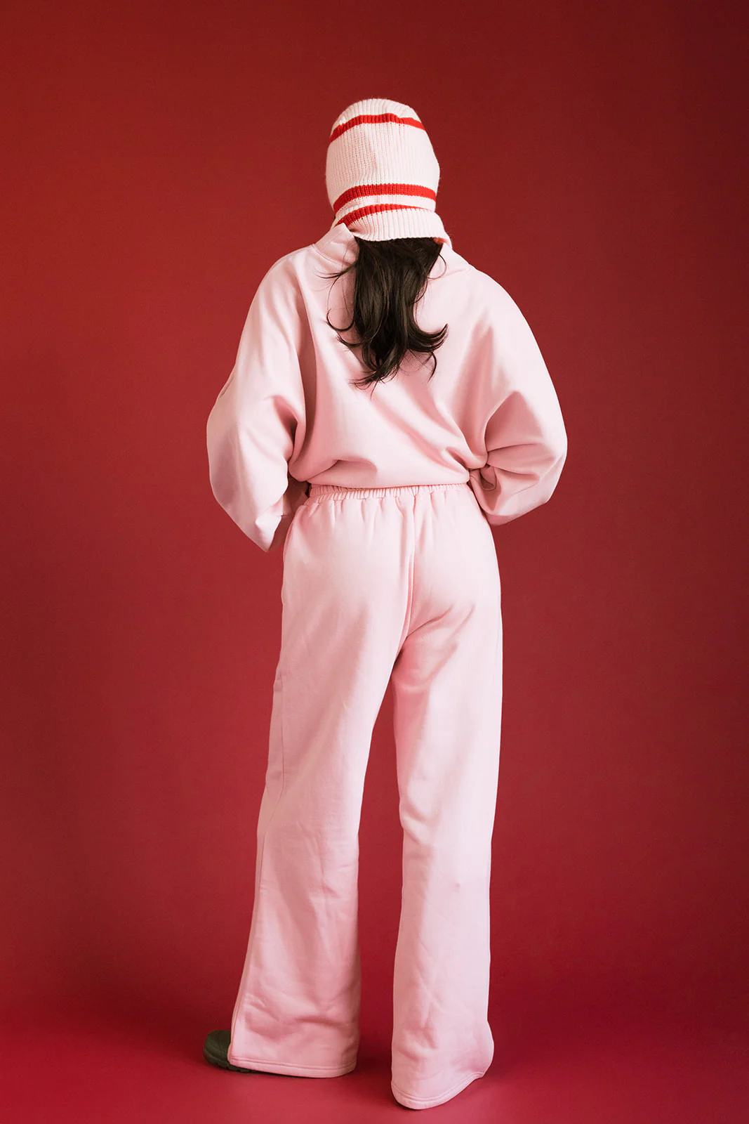 Fancy Oversized Fleece PocketCloud Striped Mockneck - Gumdrop - Image 13