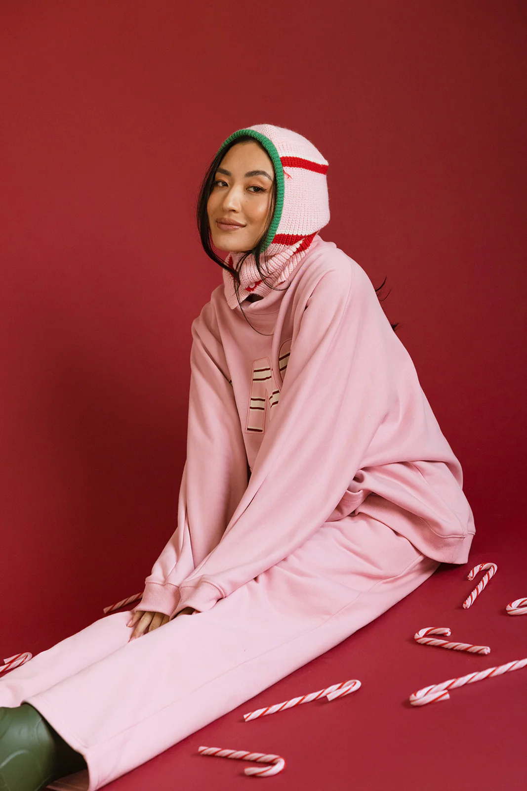 Fancy Oversized Fleece PocketCloud Striped Mockneck - Gumdrop - Image 20