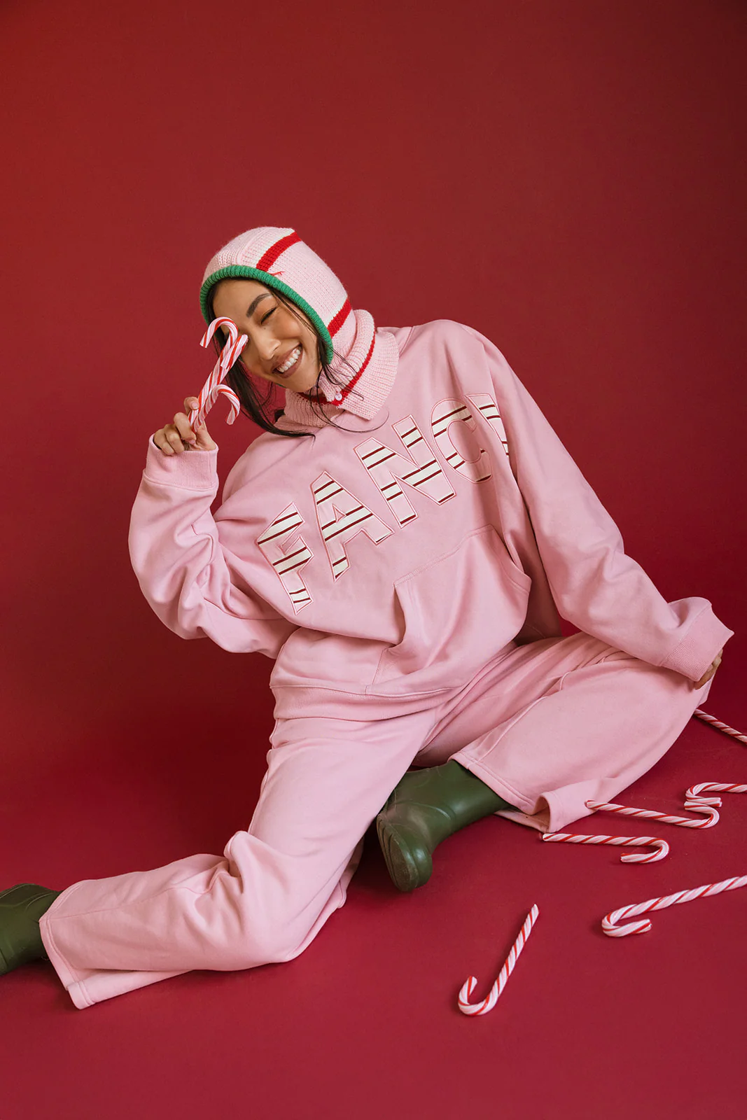 Fancy Oversized Fleece PocketCloud Striped Mockneck - Gumdrop - Image 26