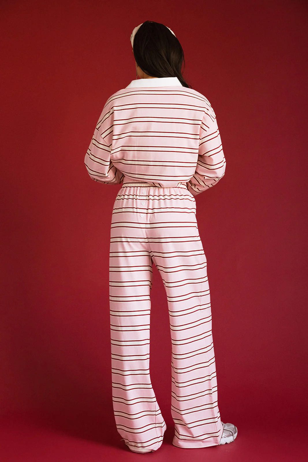 Fancy Striped Button-Collar Top - Candy Cane Stripes - Image 10