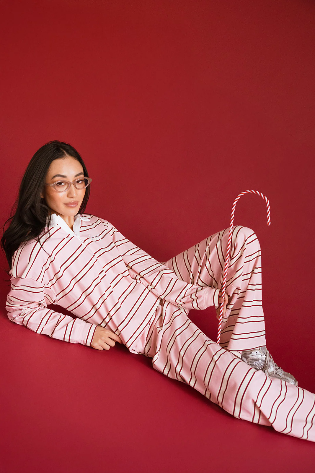 Fancy Striped Button Pants- Candy Cane Stripe - Image 11