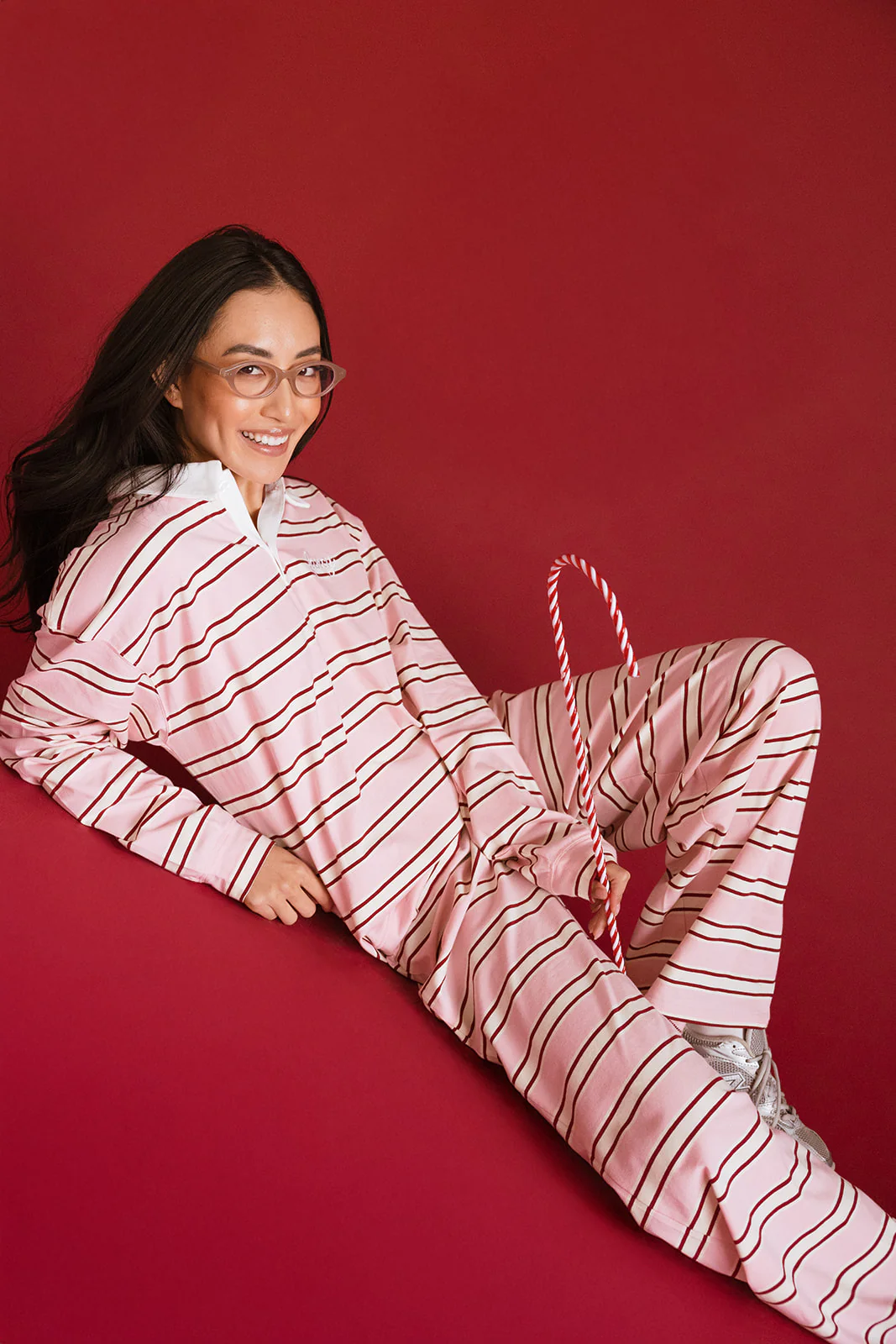 Fancy Striped Button Pants- Candy Cane Stripe - Image 12