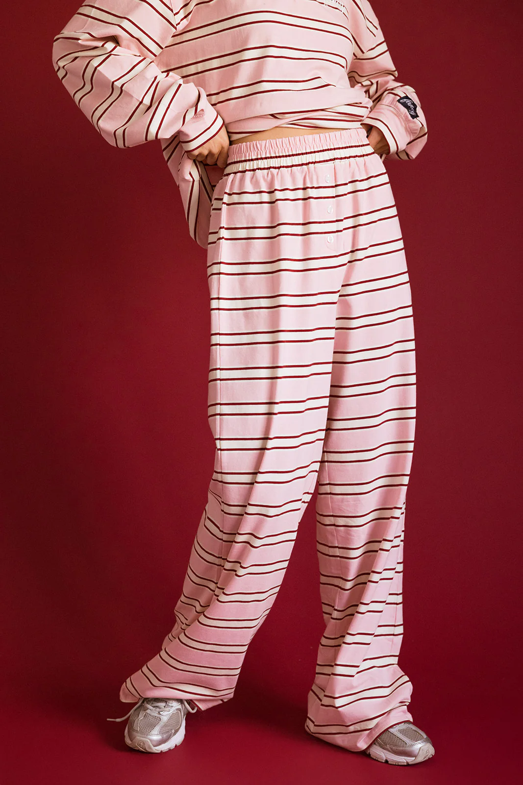 Fancy Striped Button Pants- Candy Cane Stripe - Image 6