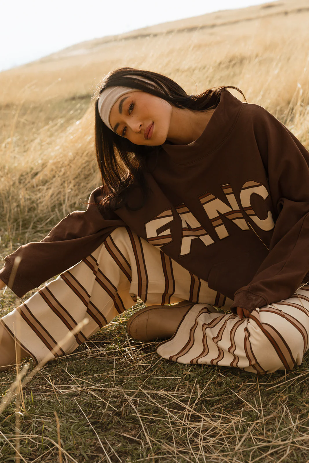 Fancy Striped Button Pants- Desert Sand Brown - Image 29